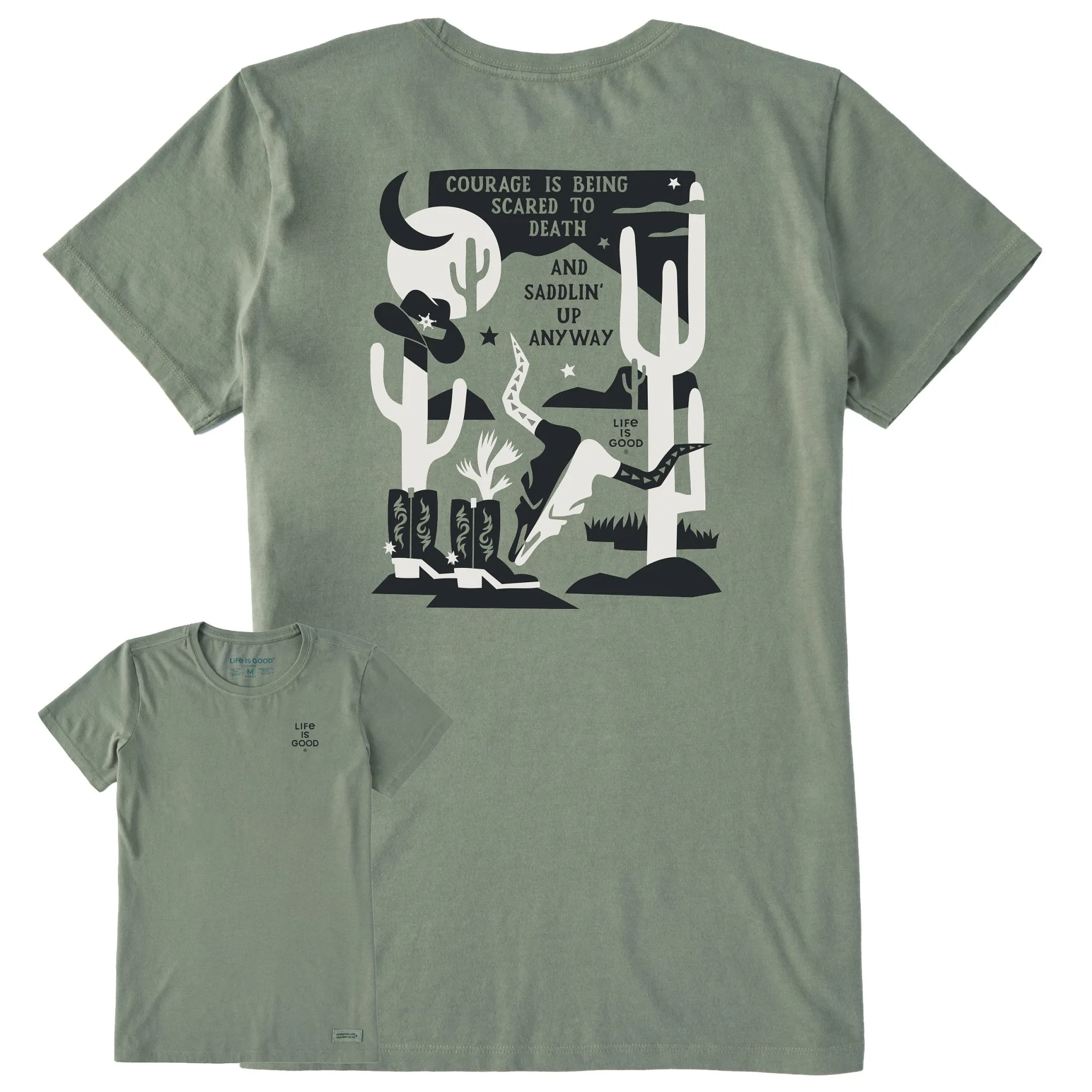 Women's Bert's Cowboy Medley Short Sleeve Crusher Tee Life is Good