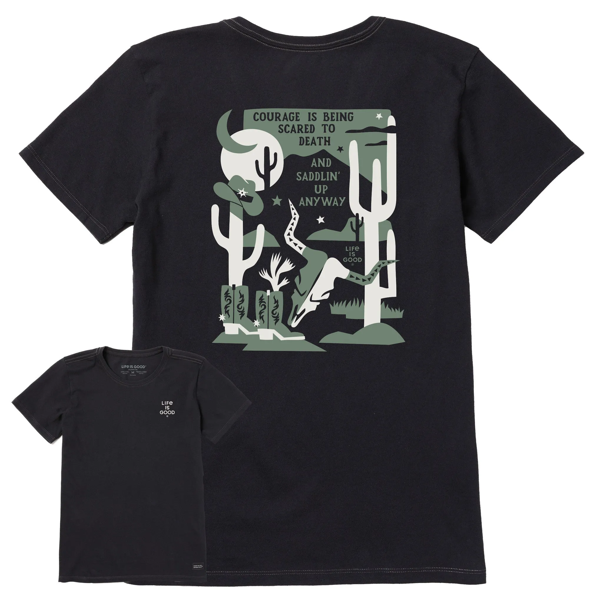 Women's Bert's Cowboy Medley Short Sleeve Crusher Tee Life is Good