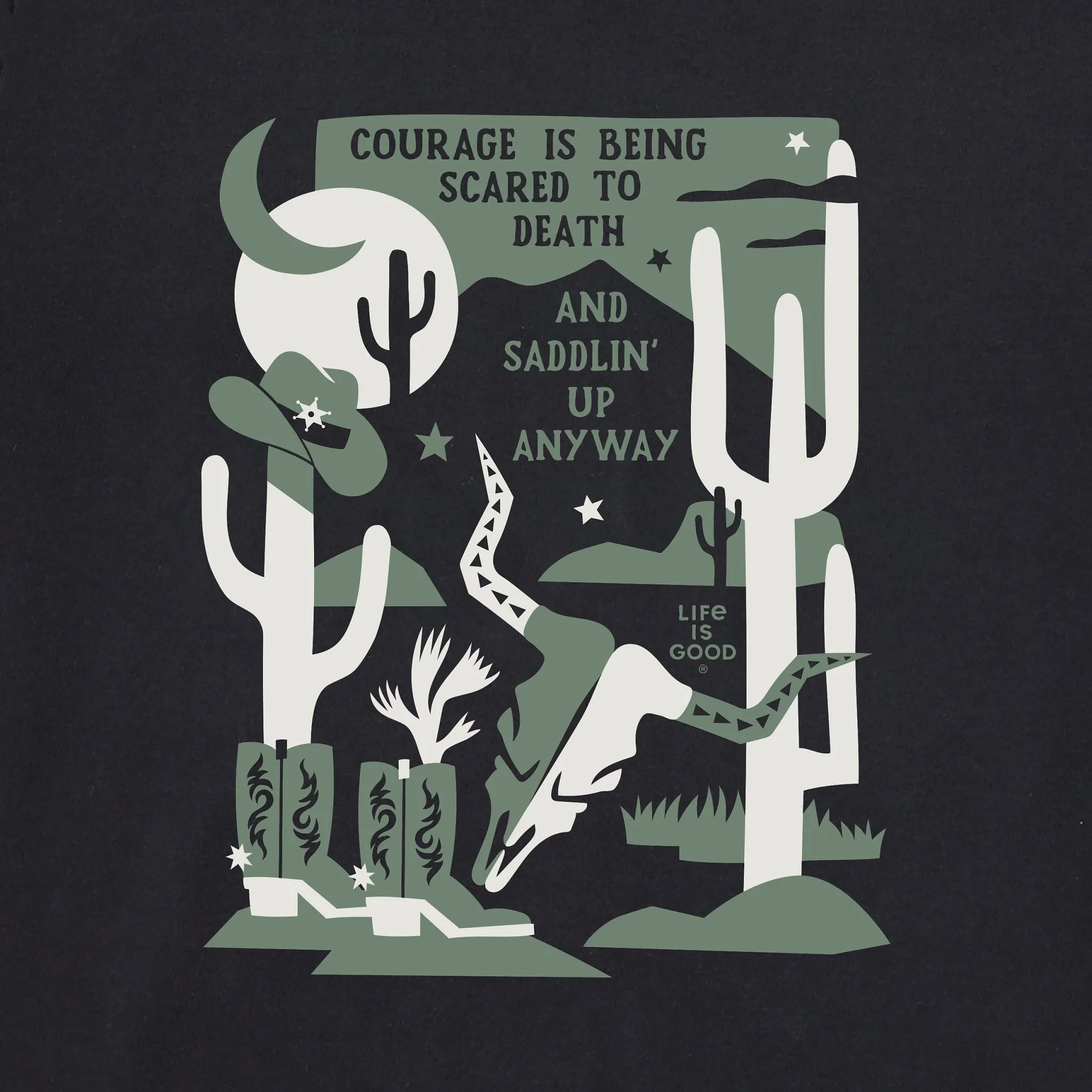 Women's Bert's Cowboy Medley Short Sleeve Crusher Tee Life is Good