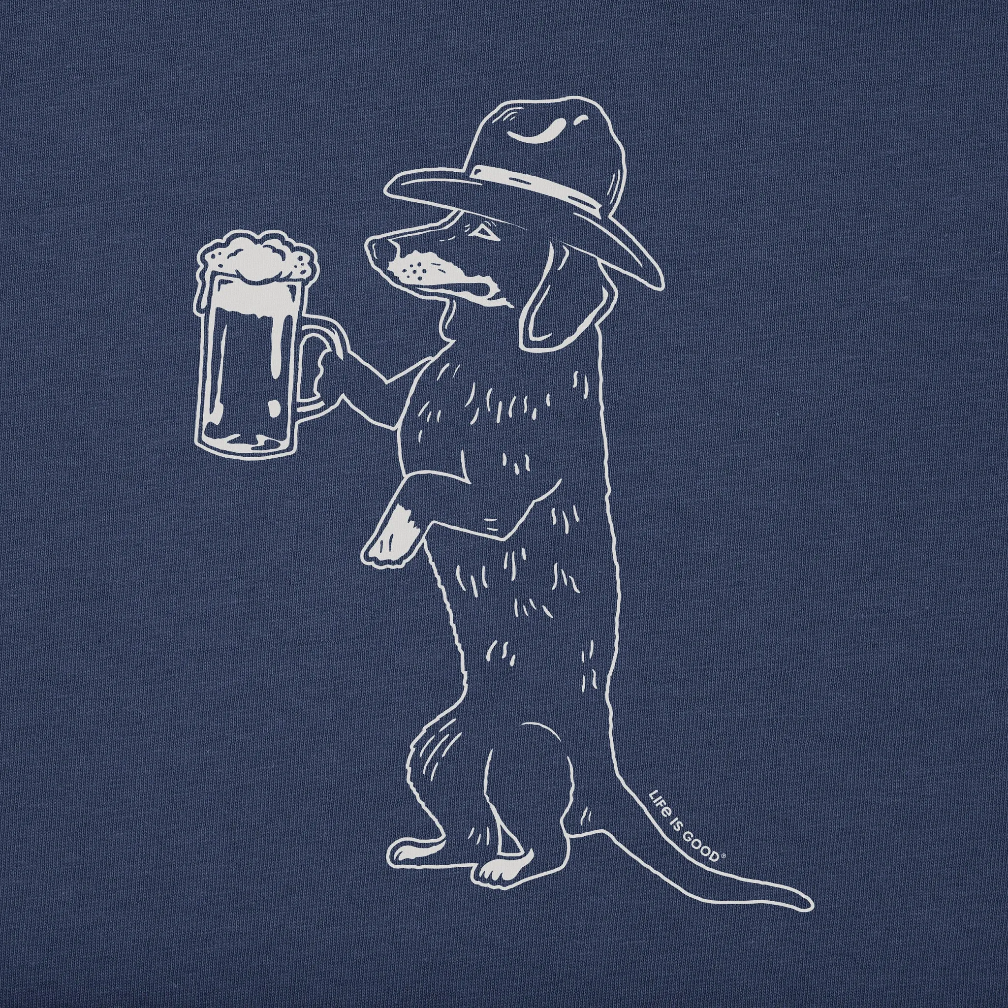 Women's Bert's Dachshund w Beer Short Sleeve Crusher Boxy Tee Life is Good