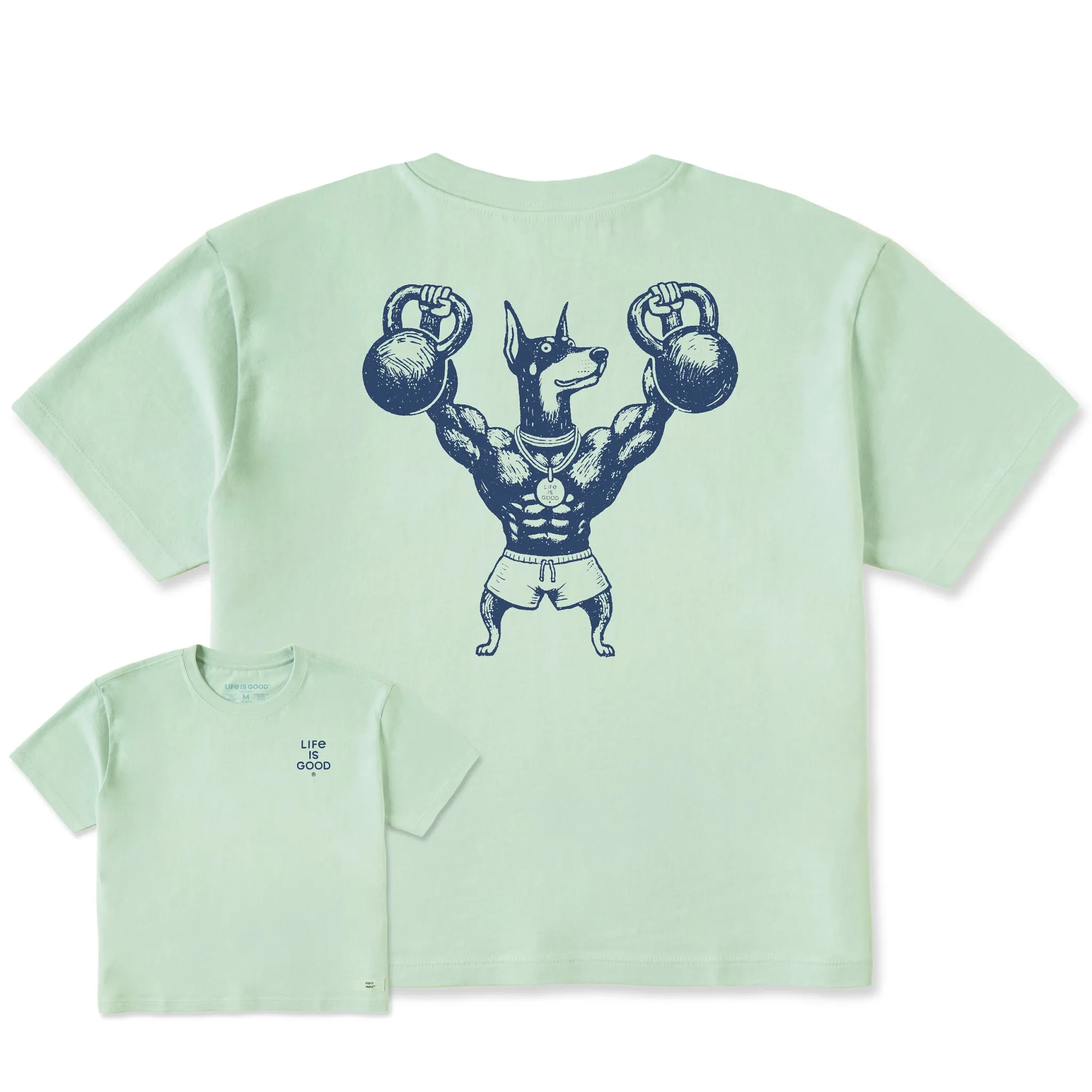 Women's Bert's Dobie w Kettlebell Short Sleeve Crusher Boxy Tee Life is Good