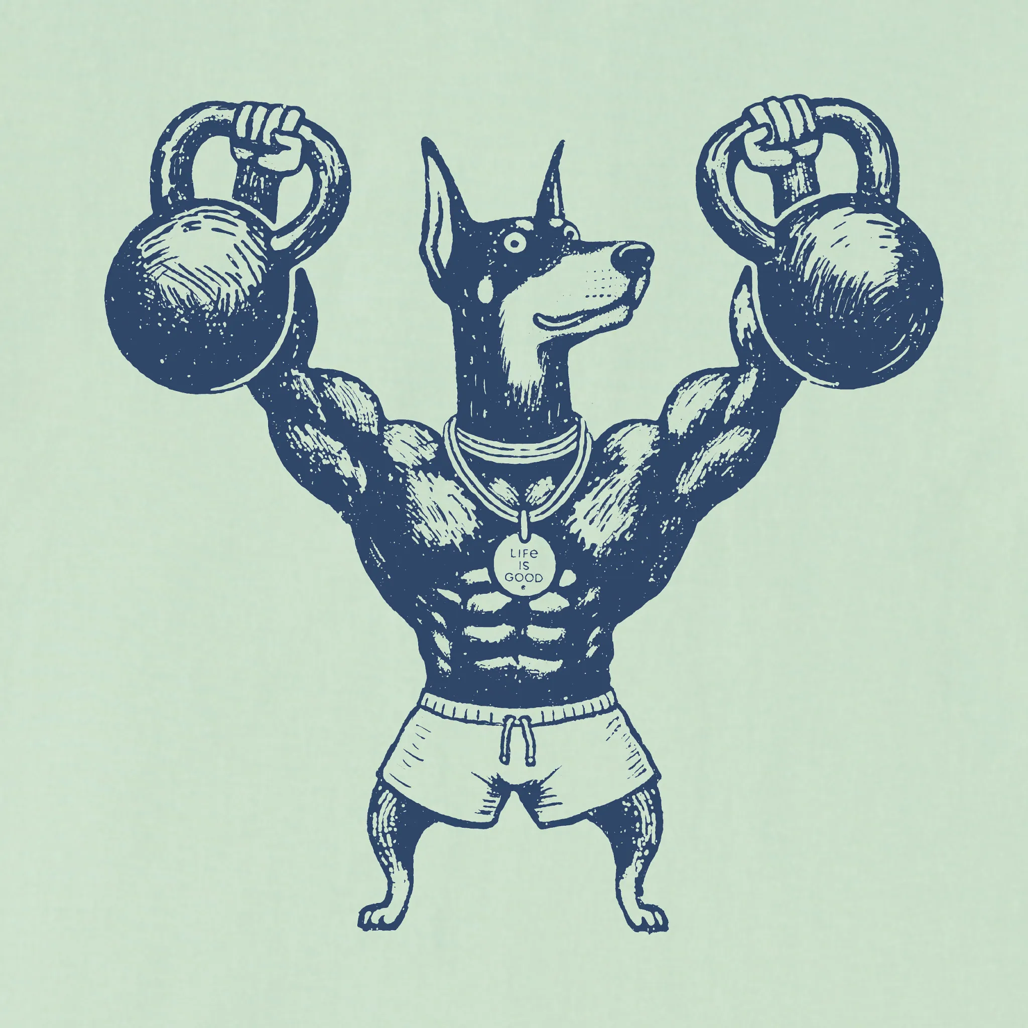 Women's Bert's Dobie w Kettlebell Short Sleeve Crusher Boxy Tee Life is Good