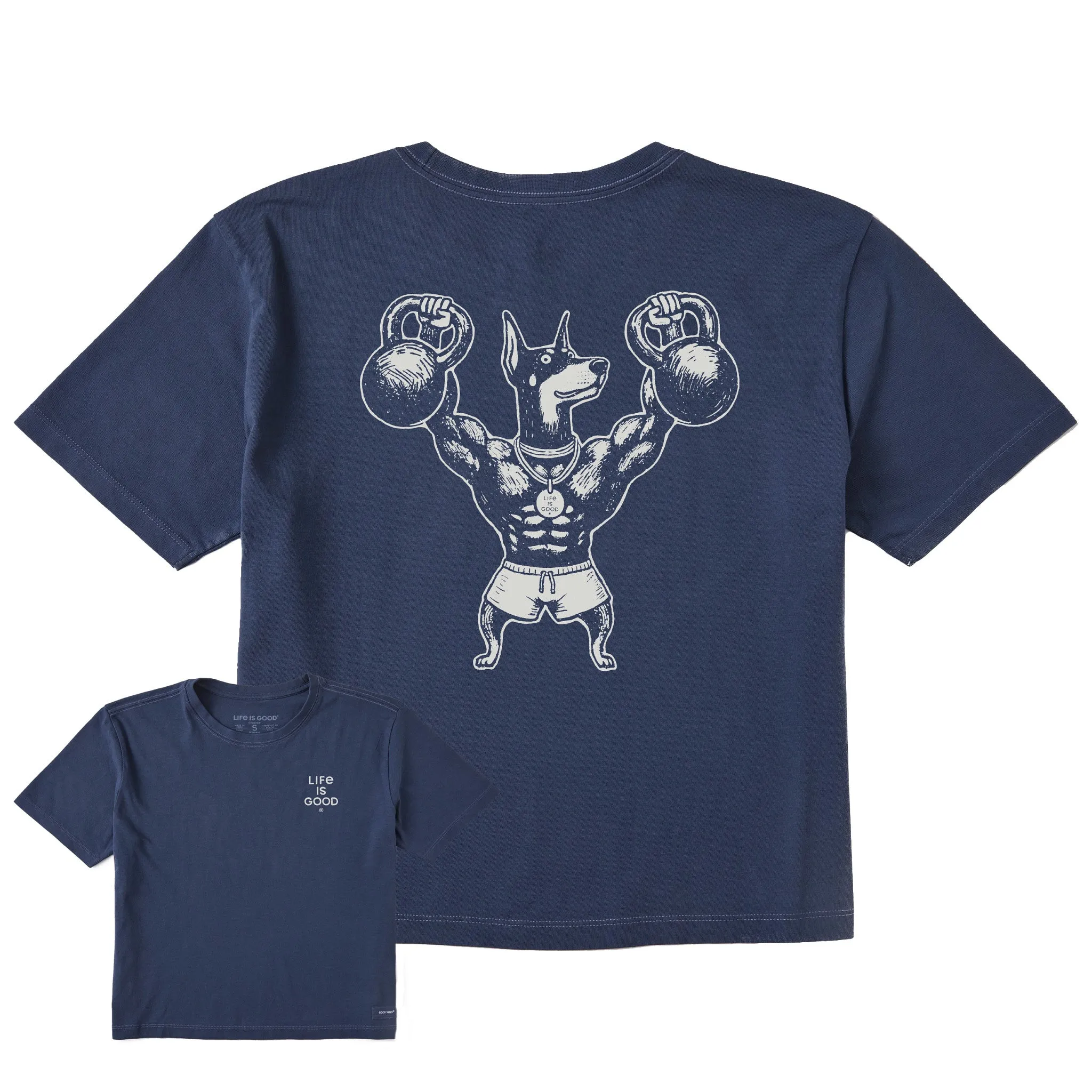Women's Bert's Dobie w Kettlebell Short Sleeve Crusher Boxy Tee Life is Good