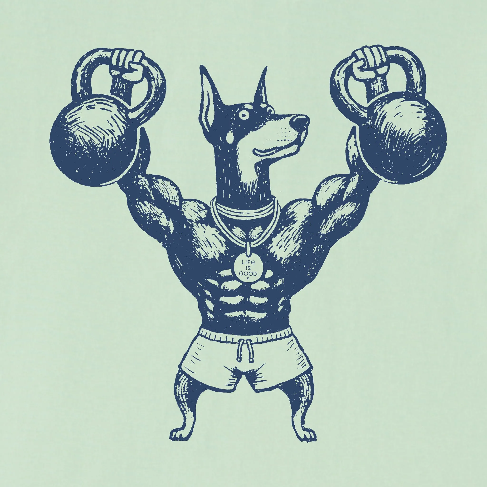 Women's Bert's Dobie w Kettlebell Short Sleeve Crusher Boxy Tee Life is Good