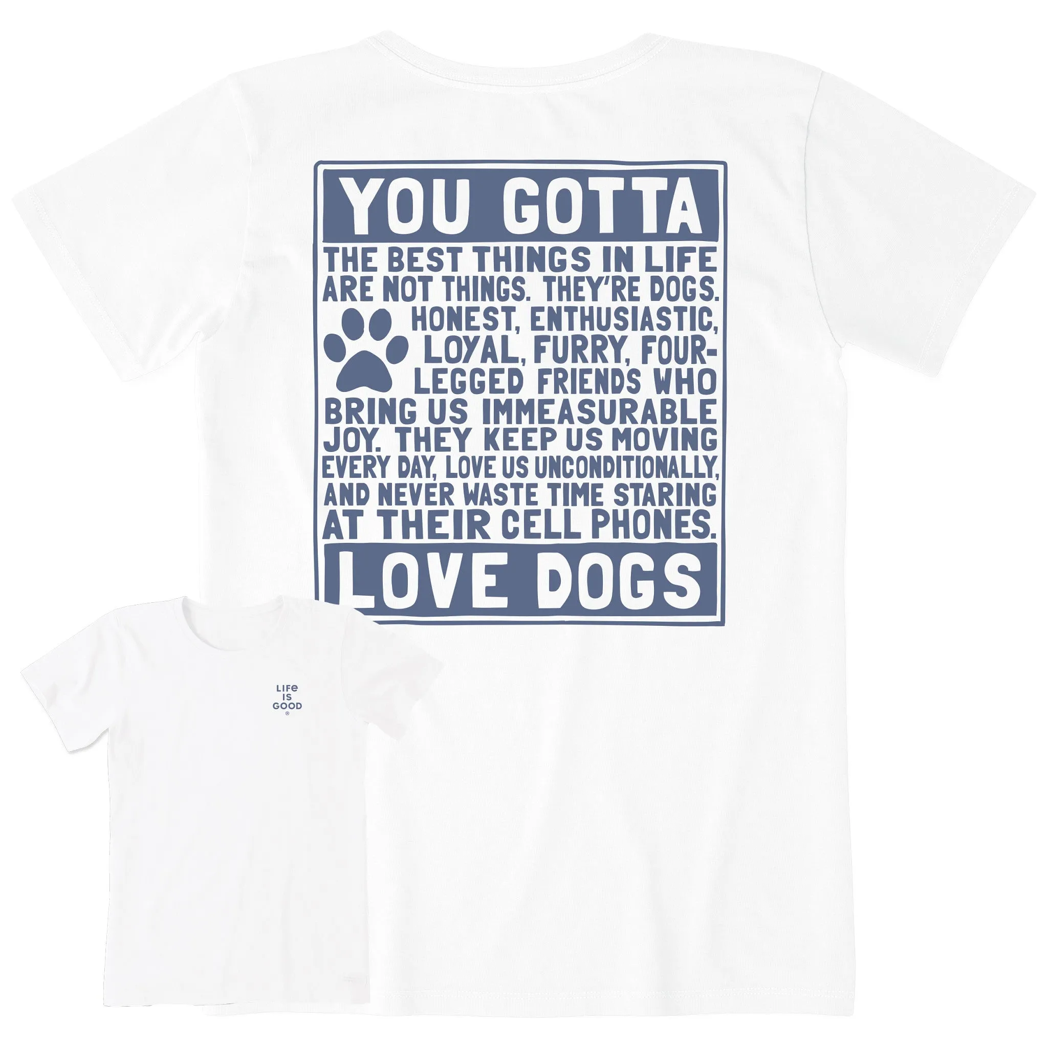 Women's Berts Dog Manifesto Short Sleeve Crusher Tee Life is Good