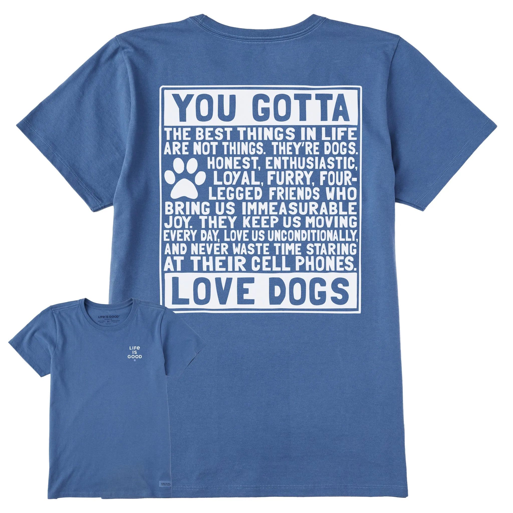 Women's Berts Dog Manifesto Short Sleeve Crusher Tee Life is Good