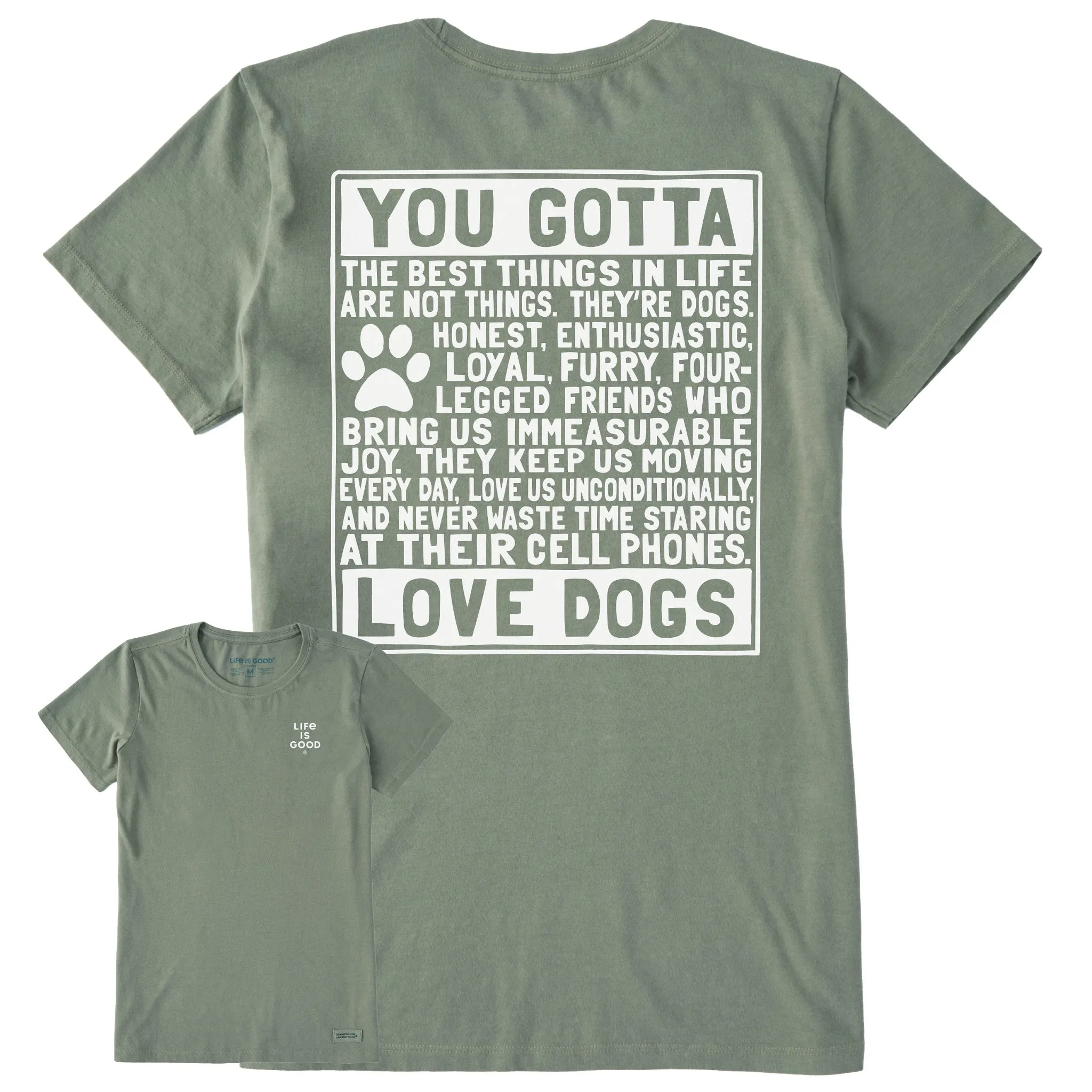 Women's Berts Dog Manifesto Short Sleeve Crusher Tee Life is Good