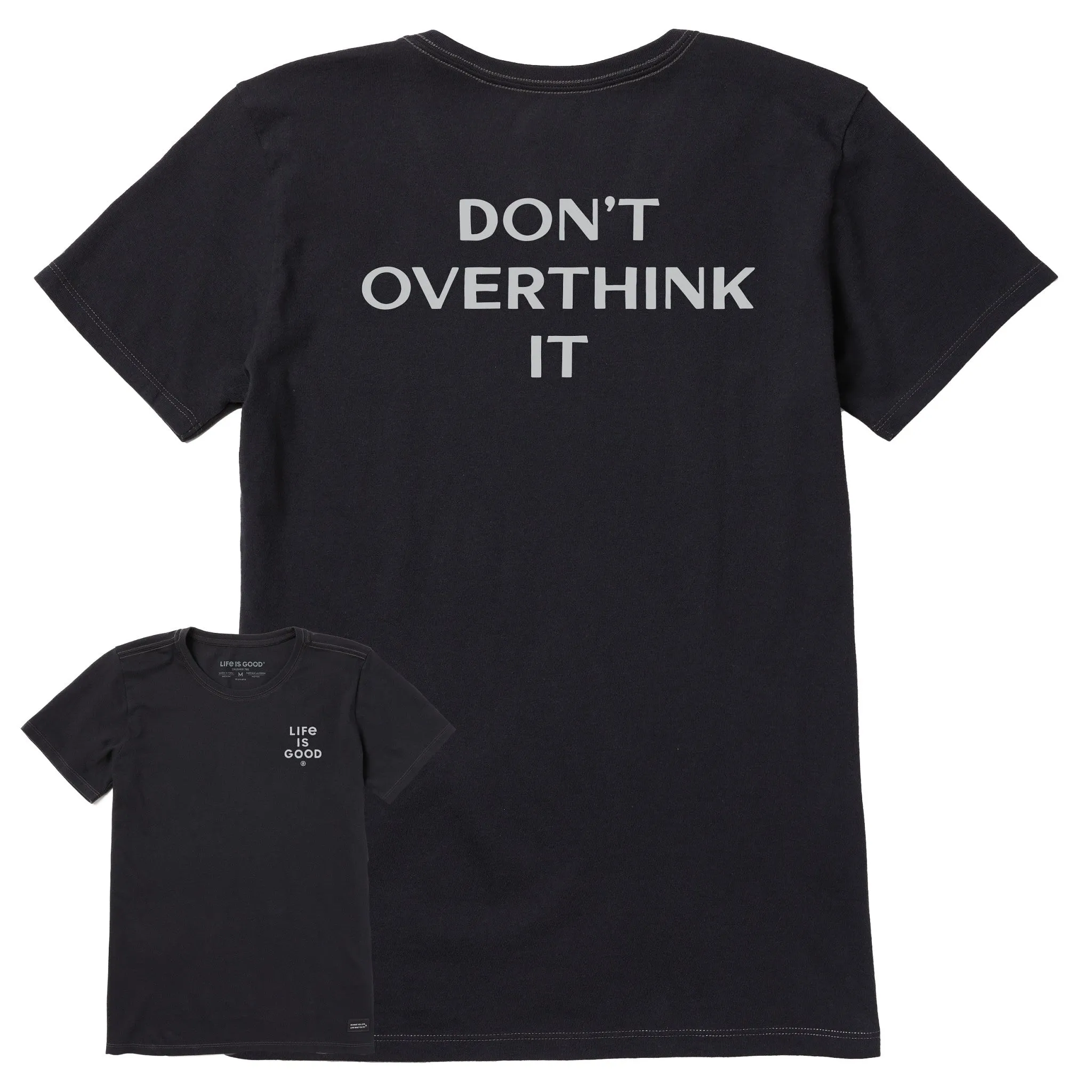 Women's Bert's Don't Overthink It Short Sleeve Crusher Tee Life is Good