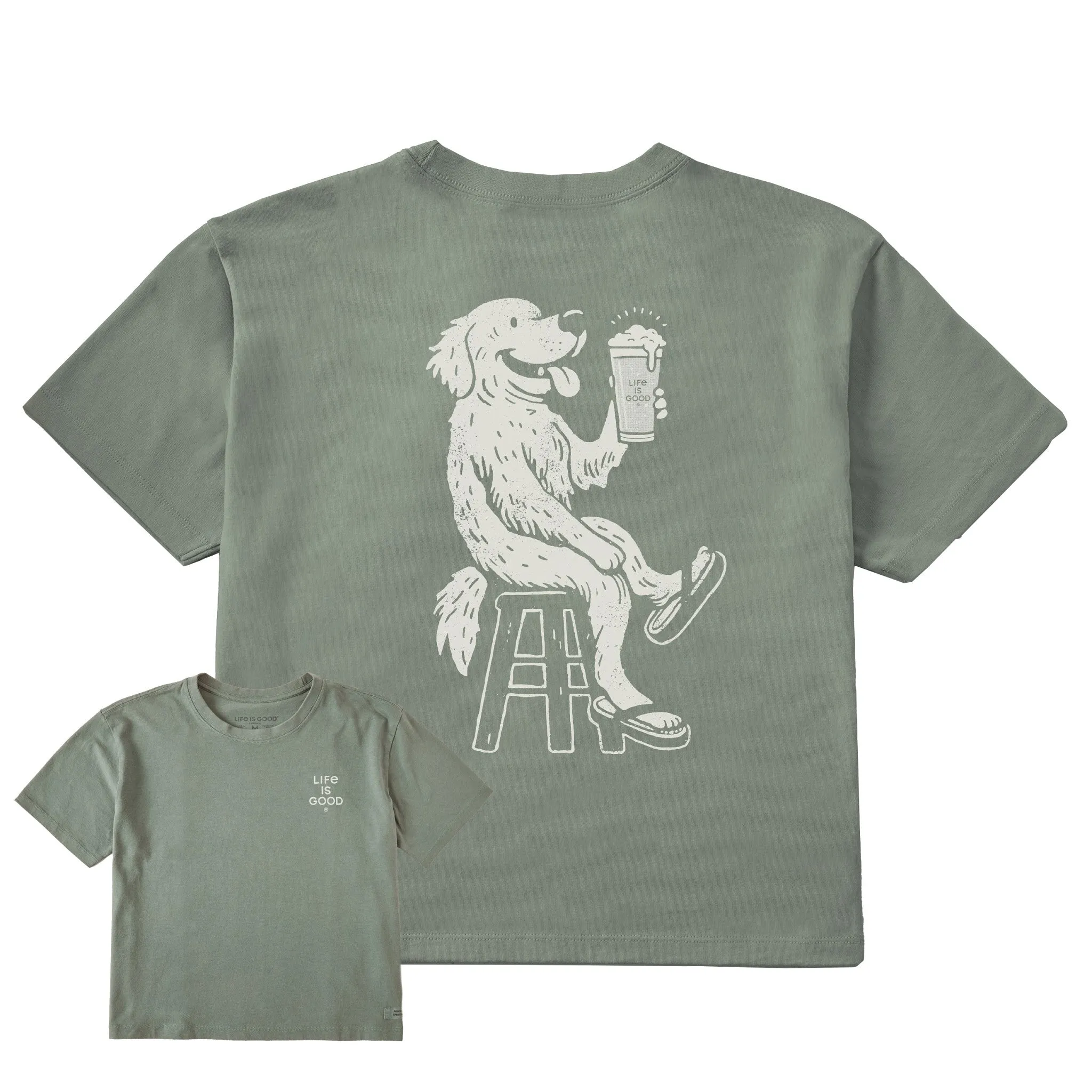 Women's Bert's Golden with Pilsner Short Sleeve Crusher Boxy Tee Life is Good