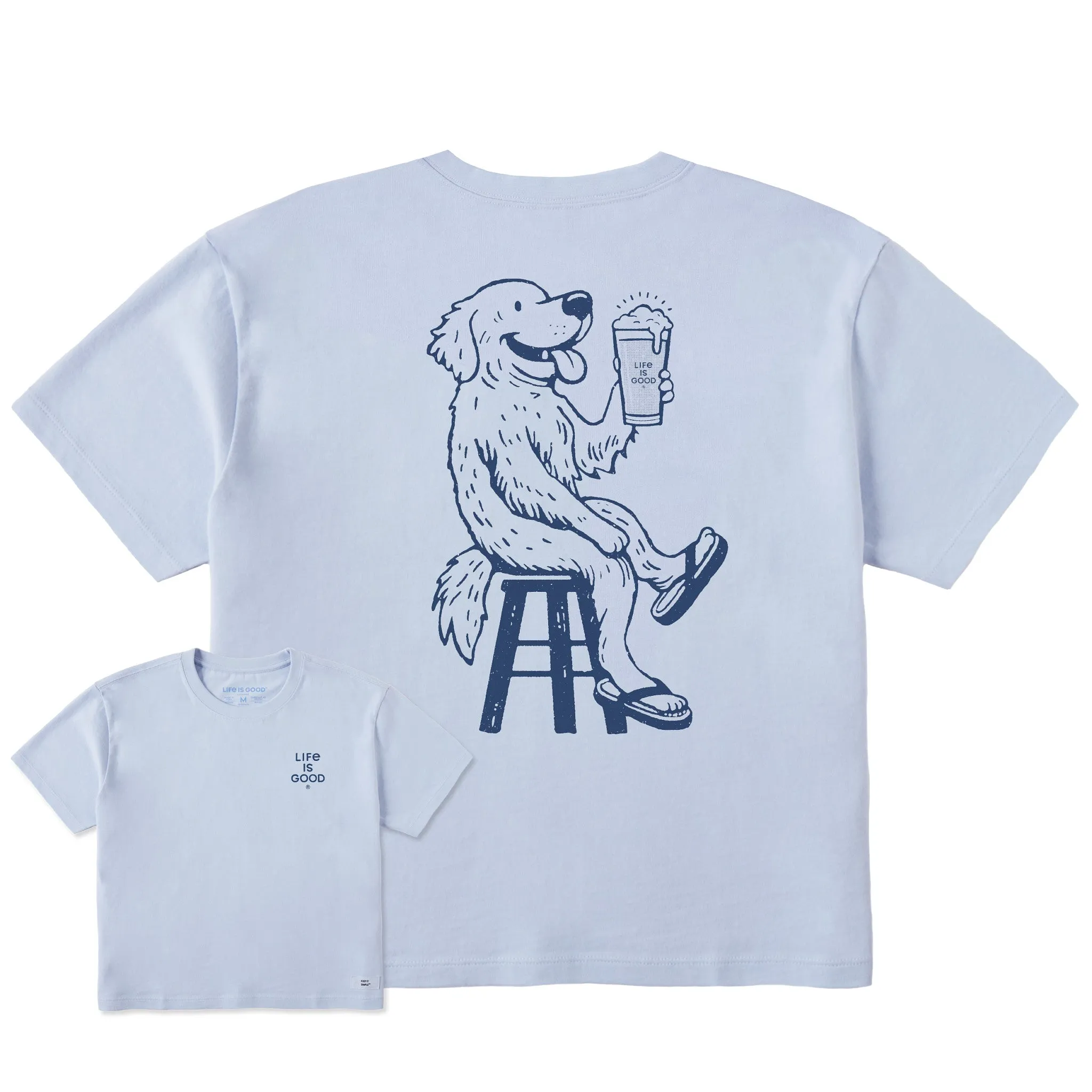 Women's Bert's Golden with Pilsner Short Sleeve Crusher Boxy Tee Life is Good