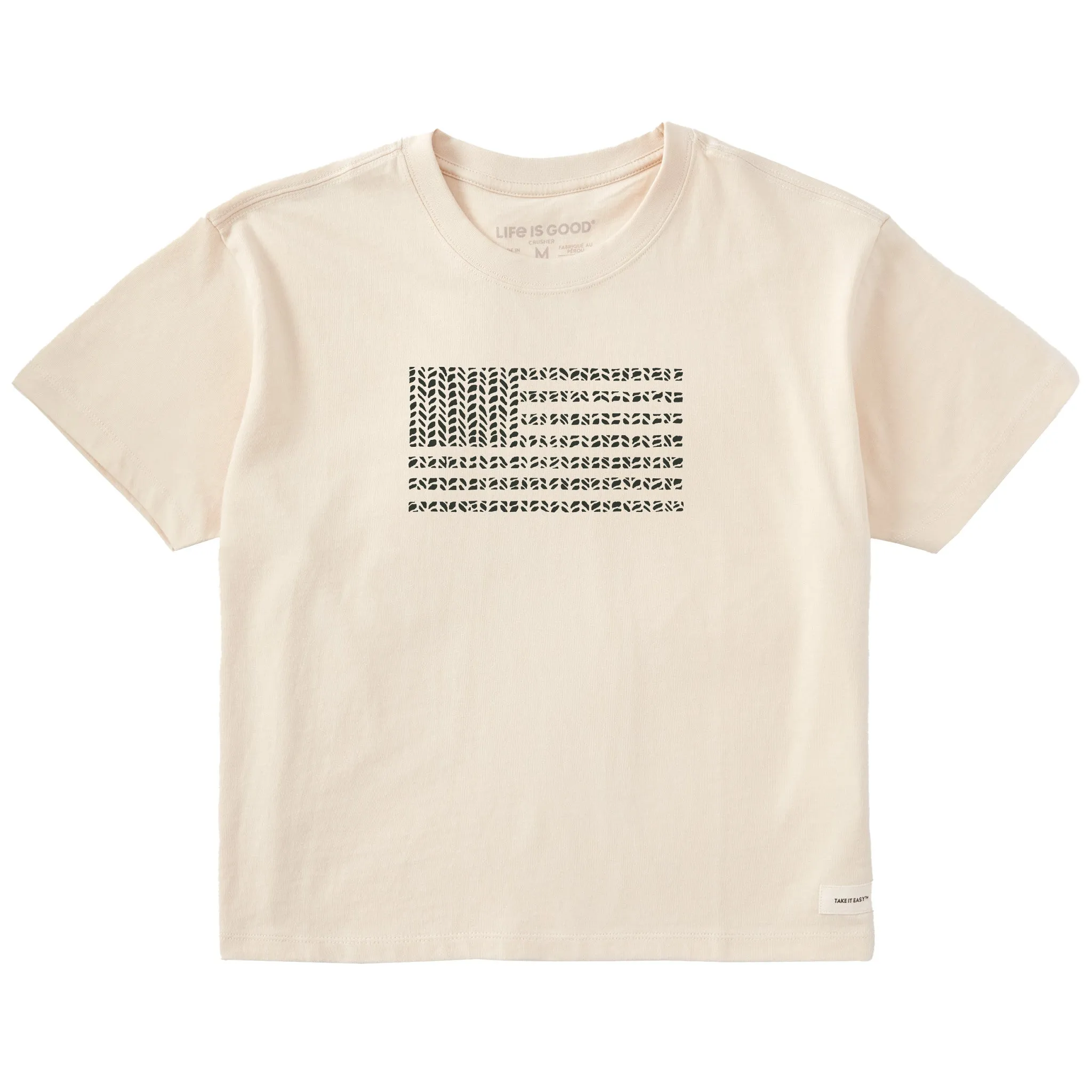 Women's Bert's Herringbone Flag Short Sleeve Crusher Boxy Tee Life is Good