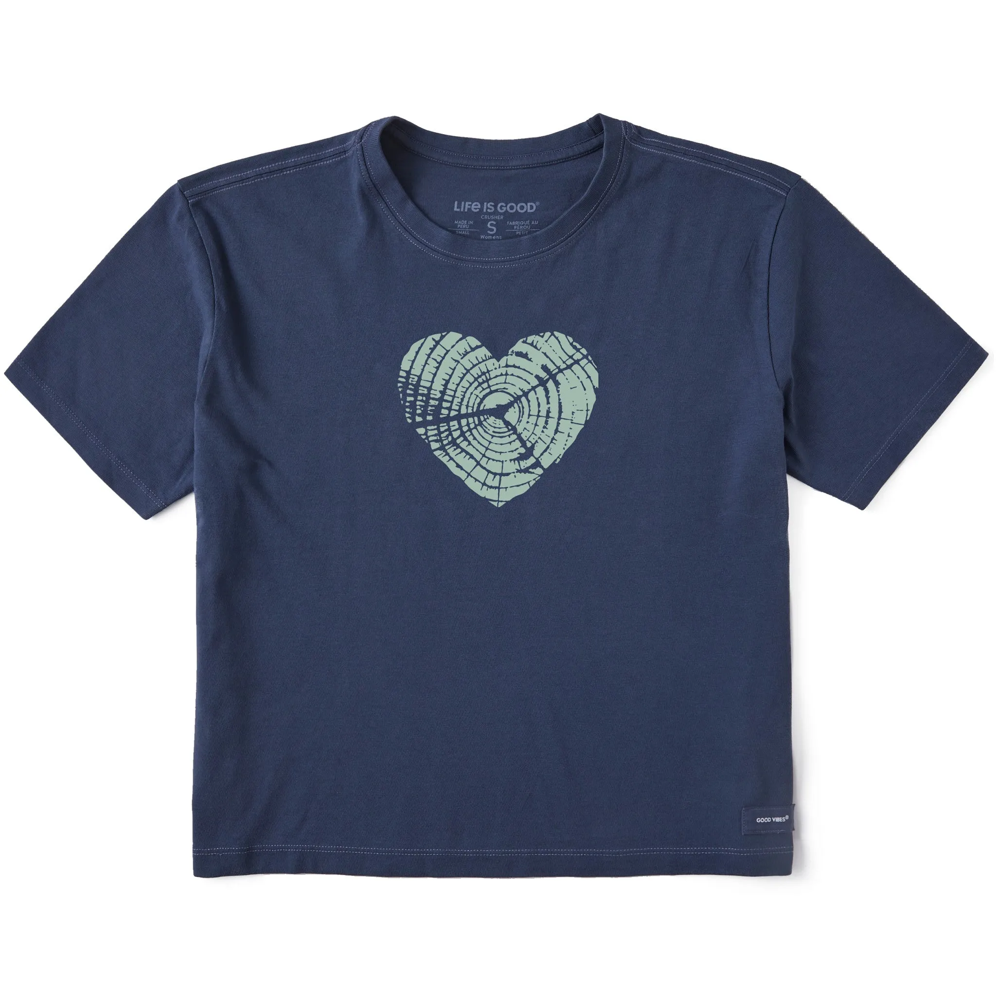 Women's Bert's Hickory Heart Short Sleeve Crusher Boxy Tee Life is Good