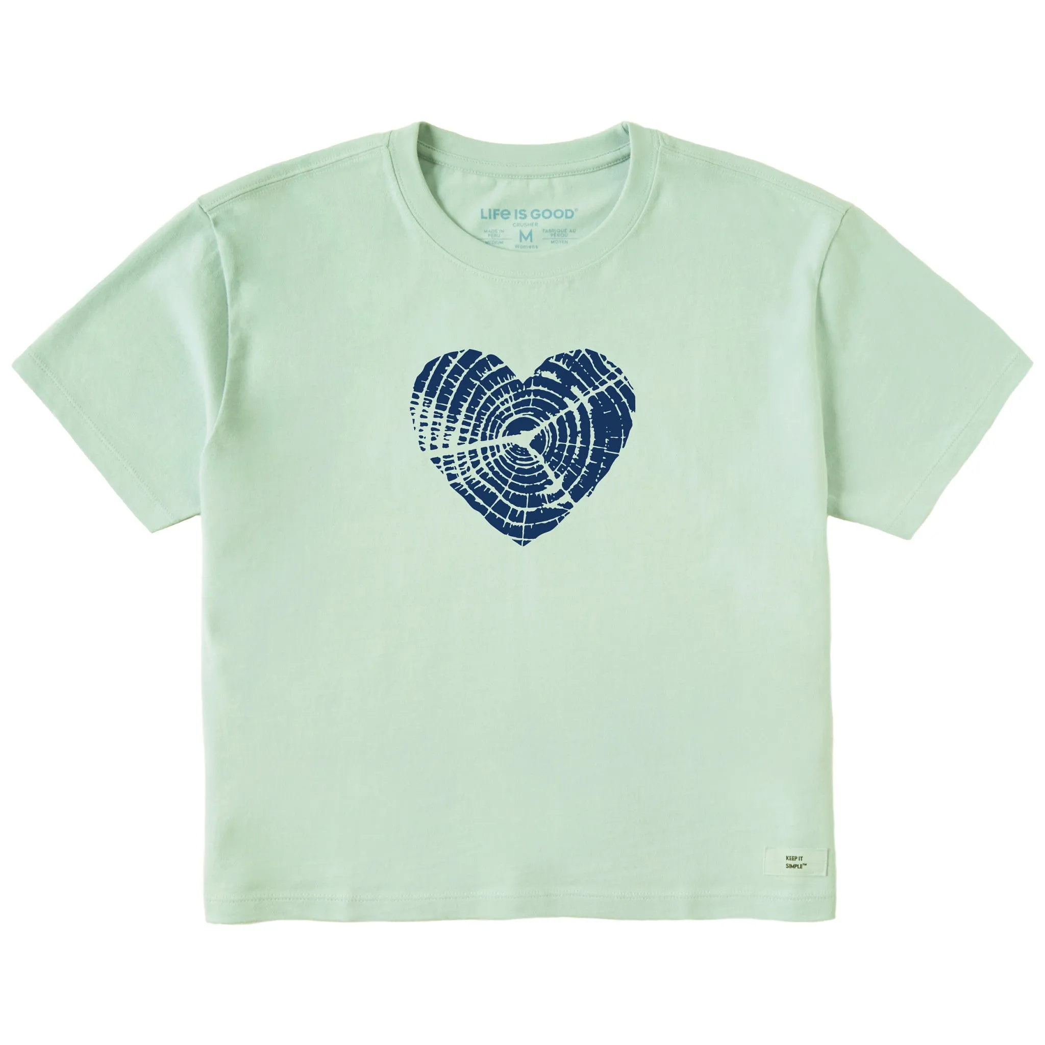 Women's Bert's Hickory Heart Short Sleeve Crusher Boxy Tee Life is Good