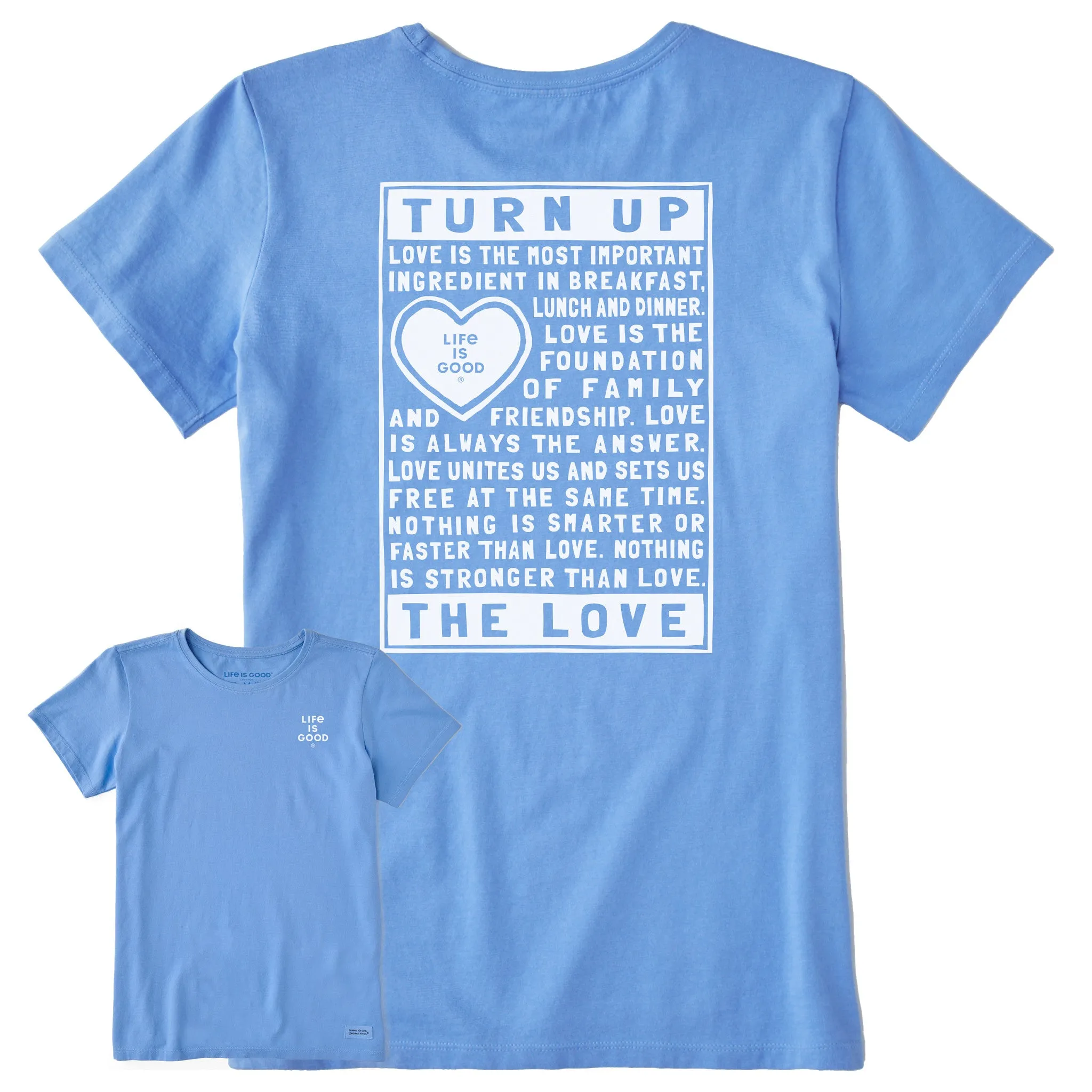 Women's Berts Love Manifesto Short Sleeve Crusher Tee Life is Good