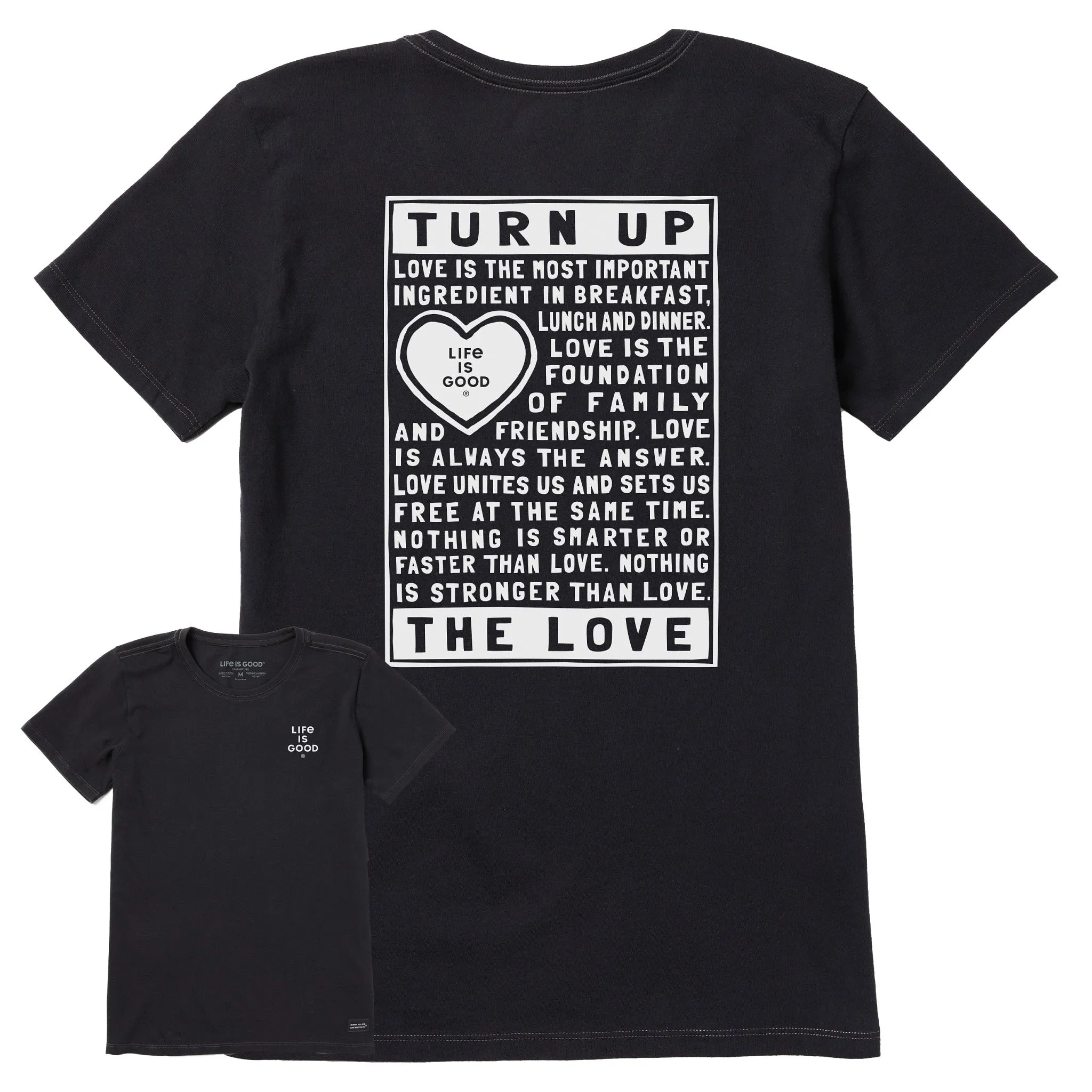 Women's Berts Love Manifesto Short Sleeve Crusher Tee Life is Good