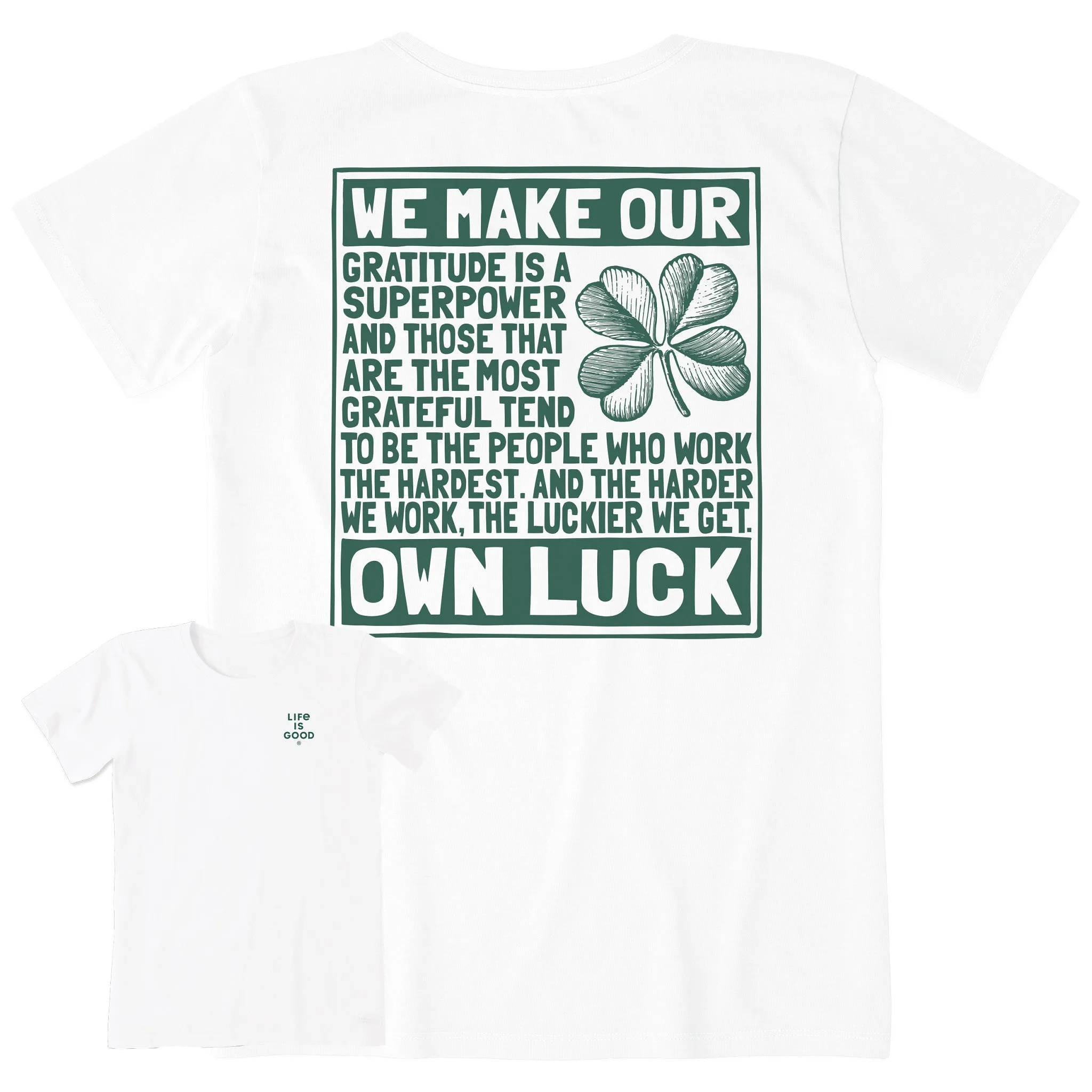 Women's Berts Luck Manifesto Short Sleeve Crusher Tee Life is Good