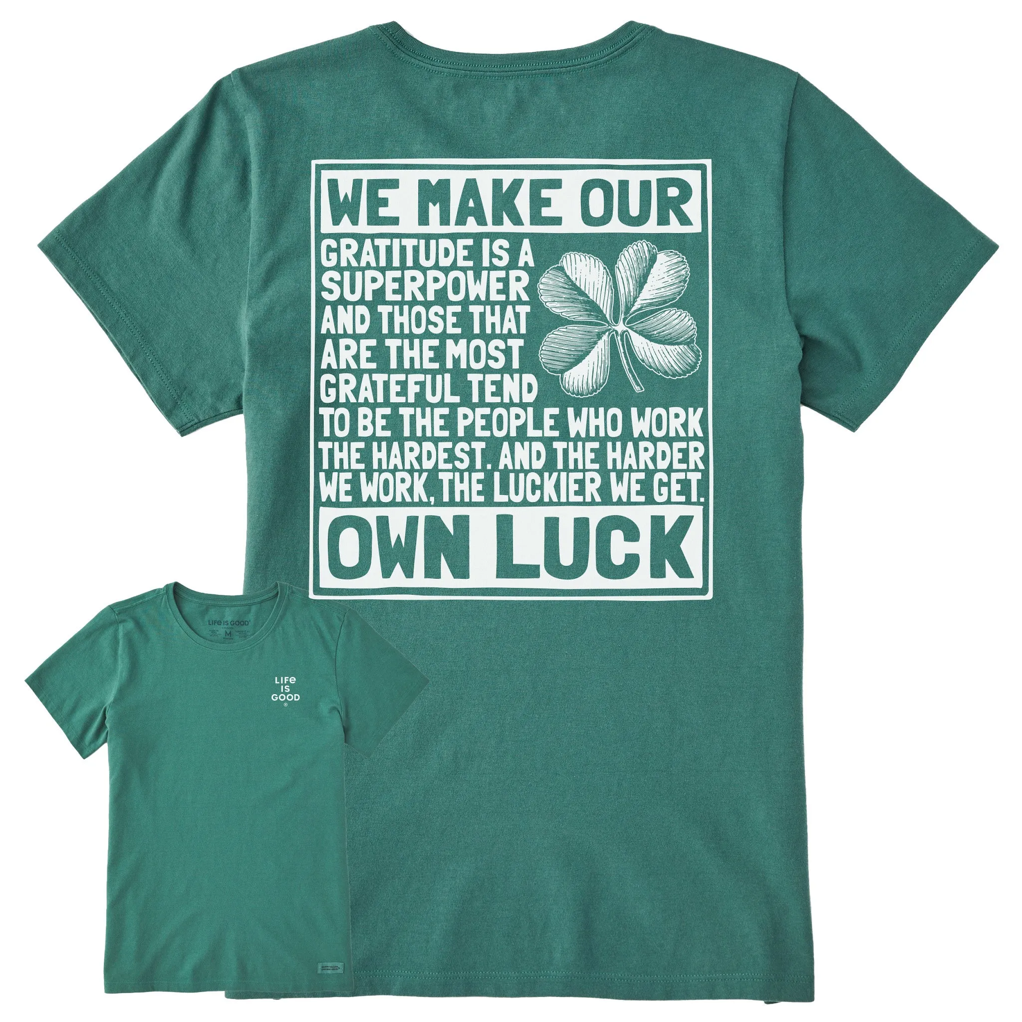 Women's Berts Luck Manifesto Short Sleeve Crusher Tee Life is Good