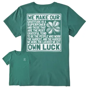 Women's Berts Luck Manifesto Short Sleeve Crusher Tee Life is Good