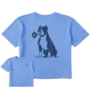 Women's Bert's Pit with Flower Short Sleeve Crusher Boxy Tee Life is Good