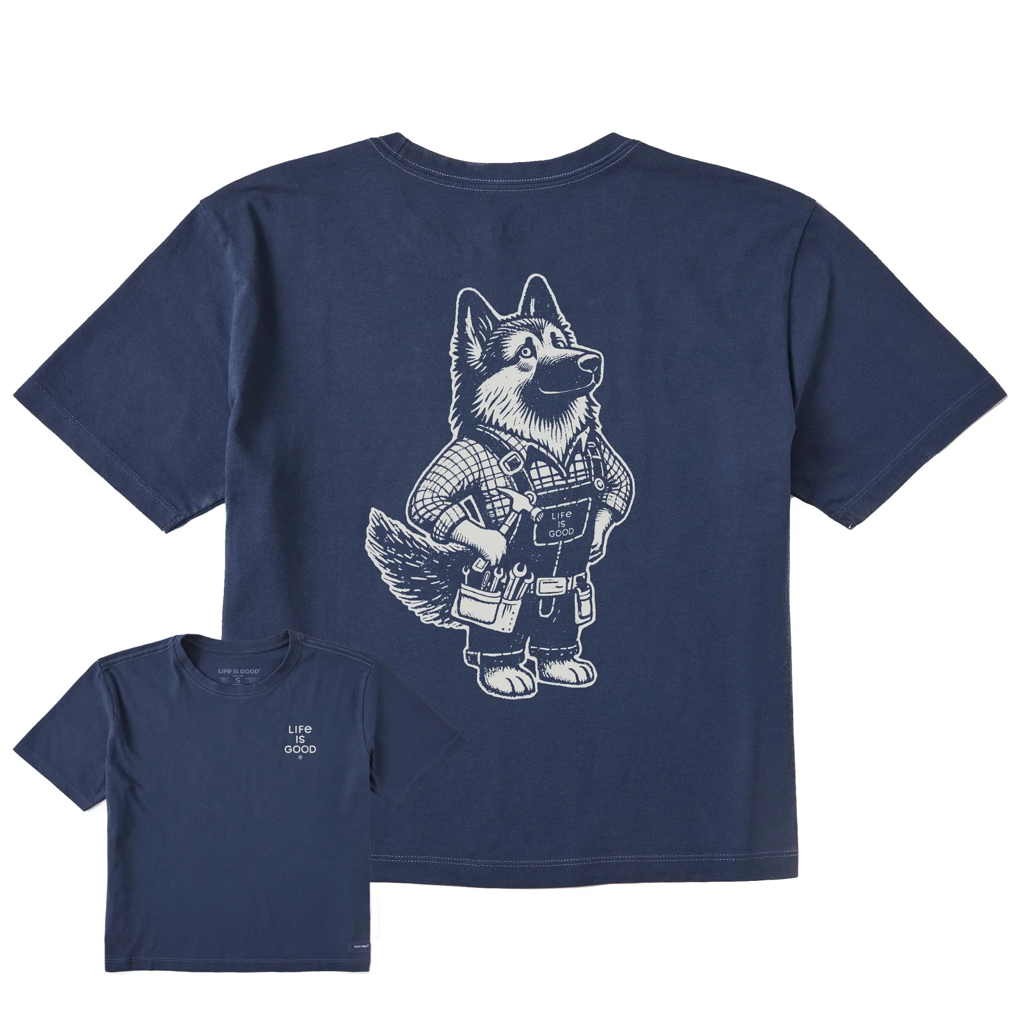 Women's Bert's Shepherd with Tool Belt Short Sleeve Crusher Boxy Tee Life is Good