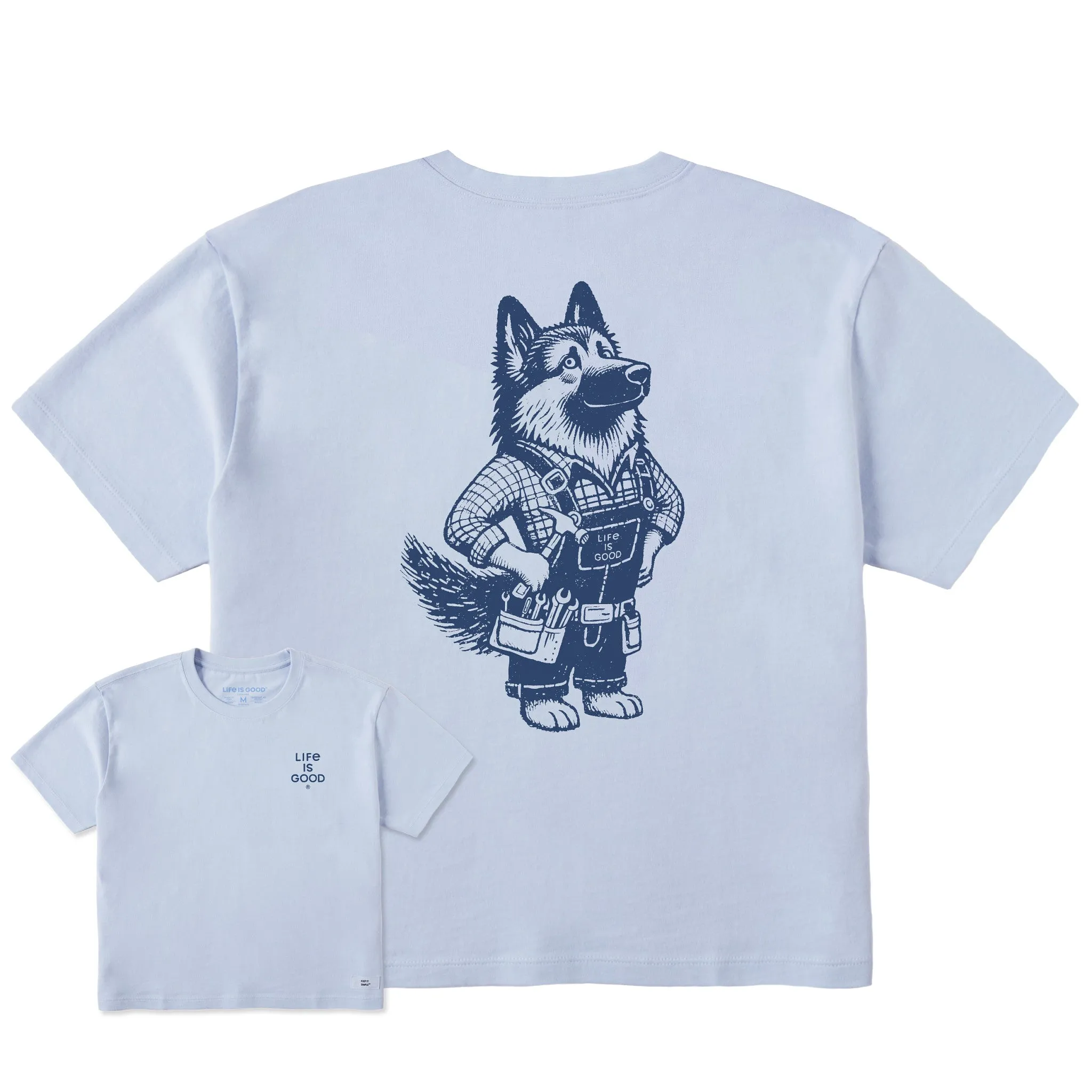 Women's Bert's Shepherd with Tool Belt Short Sleeve Crusher Boxy Tee Life is Good