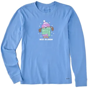 Women's Best in Snow Dog Long Sleeve Crusher Tee Life is Good