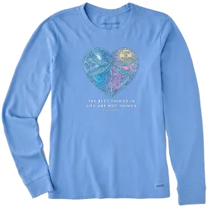 Women's Best Things Dragonfly Heart Long Sleeve Crusher Tee Life is Good