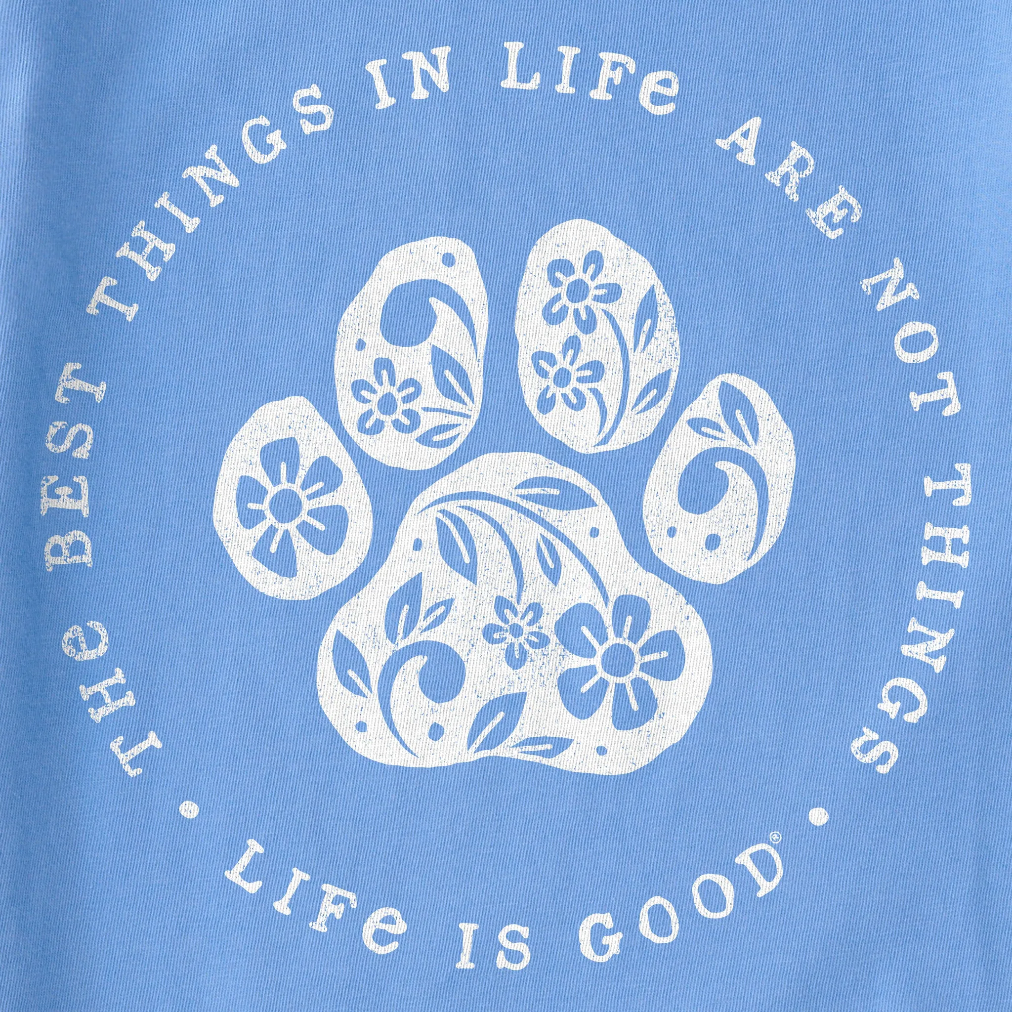 Women's Best Things Floral Paw Short Sleeve Tee Life is Good