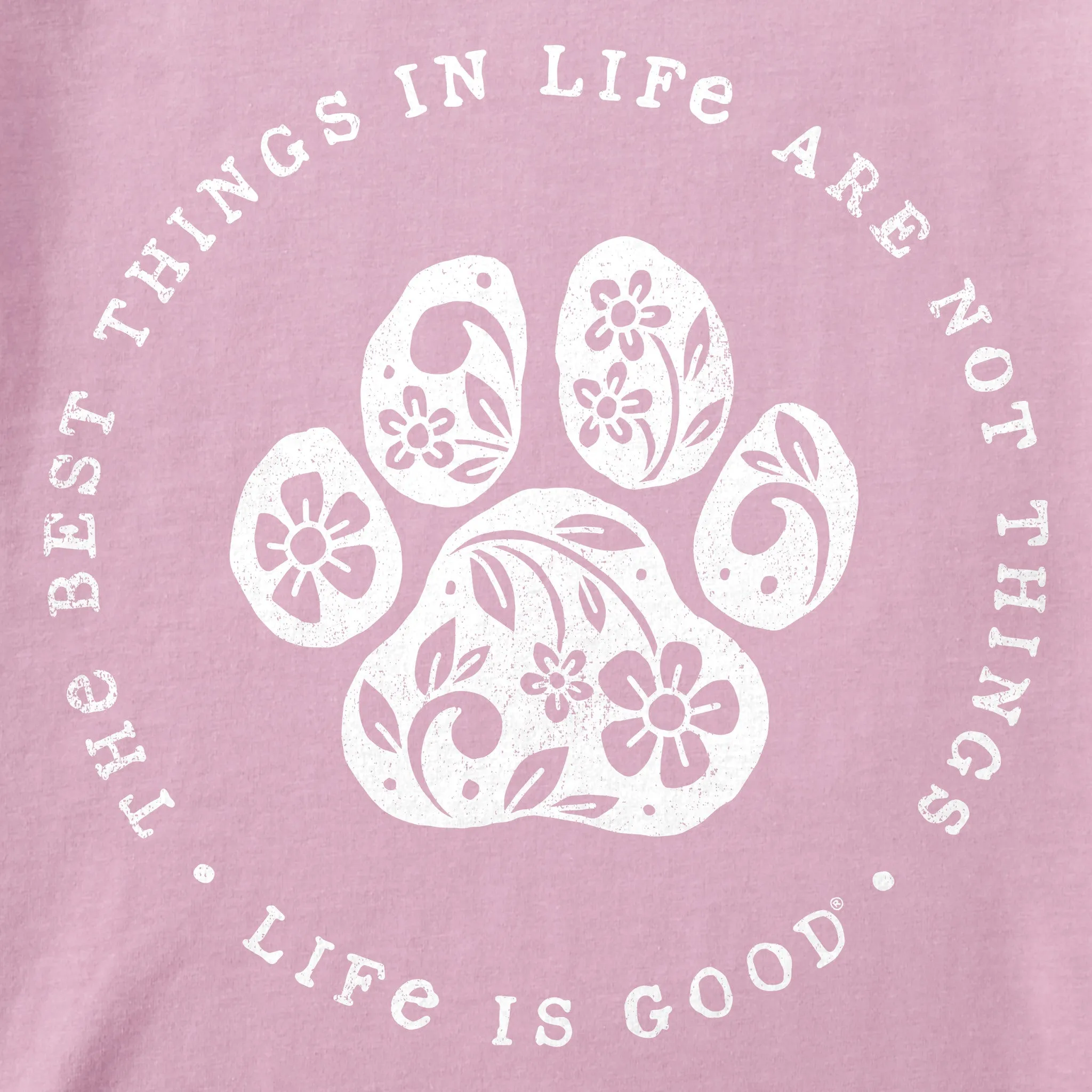 Women's Best Things Floral Paw Short Sleeve Tee Life is Good