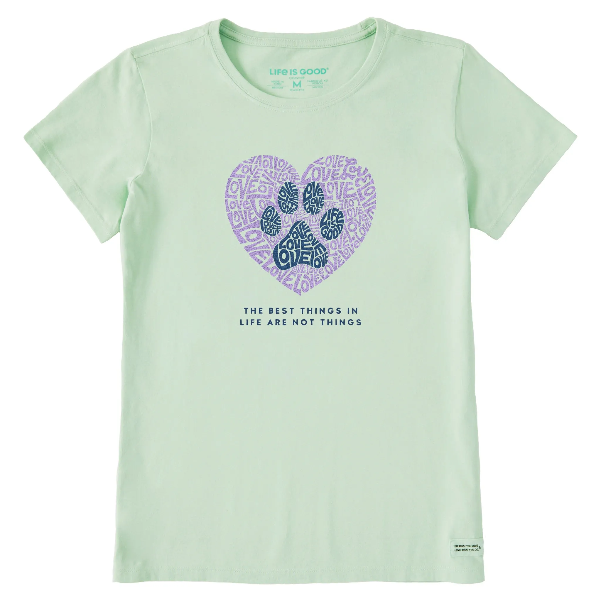 Women's Best Things Paw Heart Short Sleeve Crusher Tee Life is Good