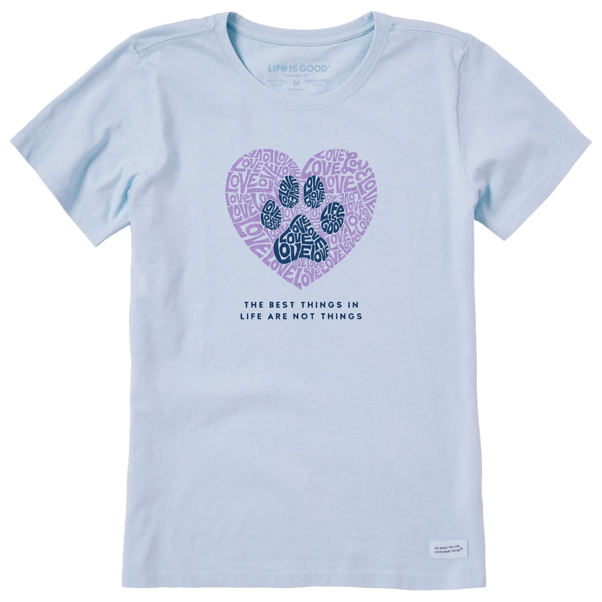 Women's Best Things Paw Heart Short Sleeve Crusher Tee Life is Good