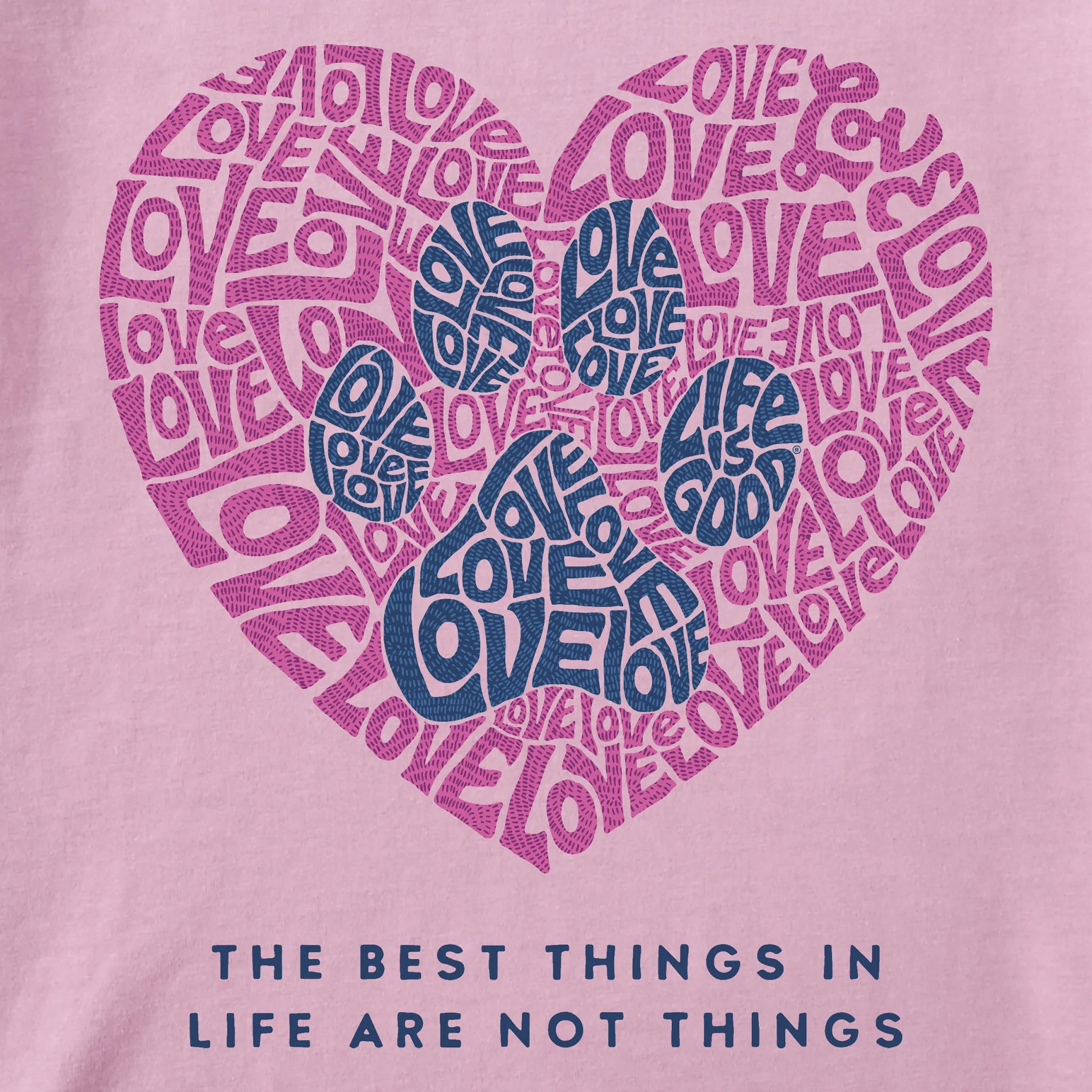 Women's Best Things Paw Heart Short Sleeve Vee Life is Good