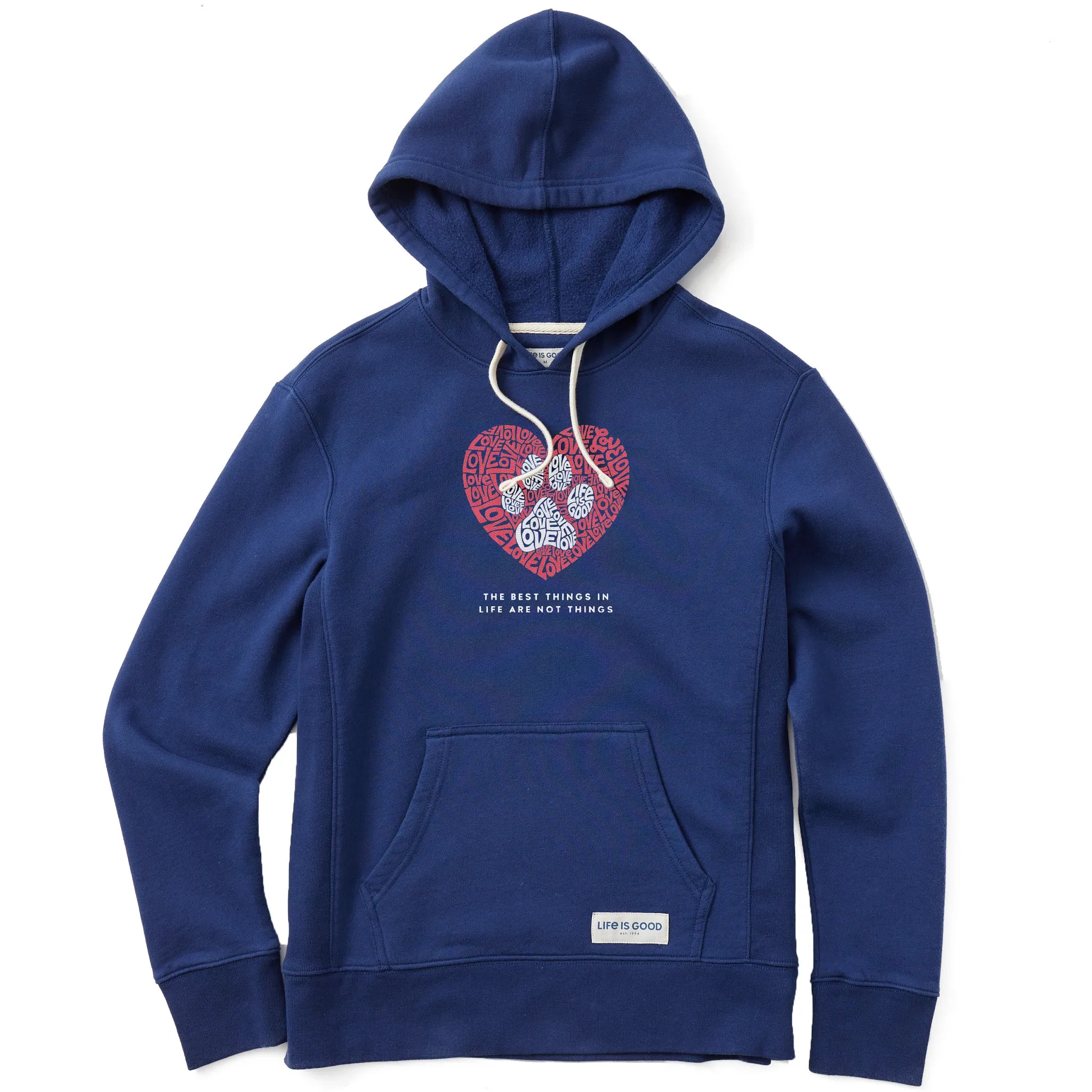 Women's Best Things Paw Heart Simply True Fleece Hoodie Life is Good