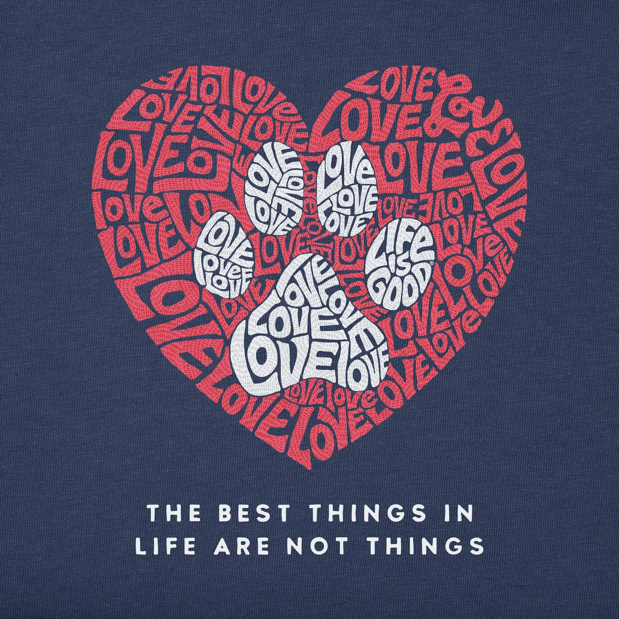 Women's Best Things Paw Heart Simply True Fleece Hoodie Life is Good