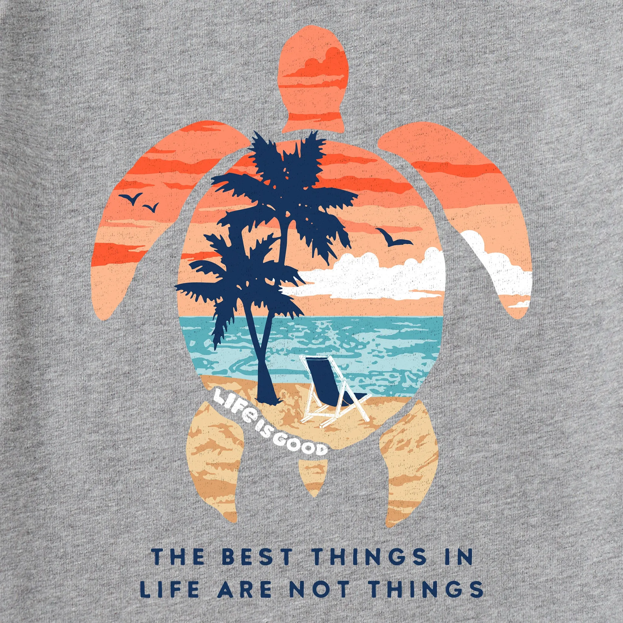 Women's Best Things Sea Turtle Beach Long Sleeve Crusher Vee Life is Good