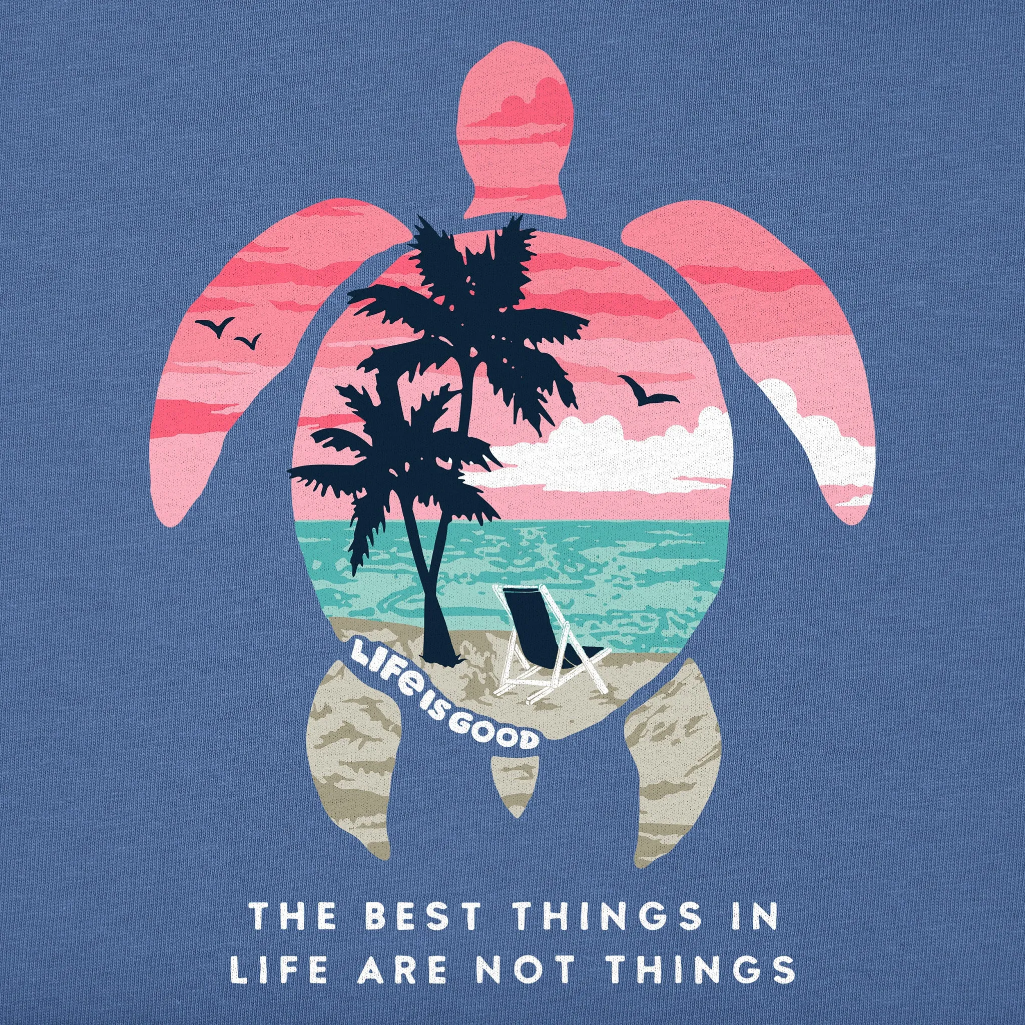 Women's Best Things Sea Turtle Beach Long Sleeve Crusher Vee Life is Good