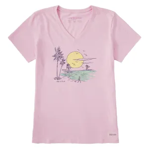 Women's Besties Walk Short Sleeve Crusher Vee Life is Good