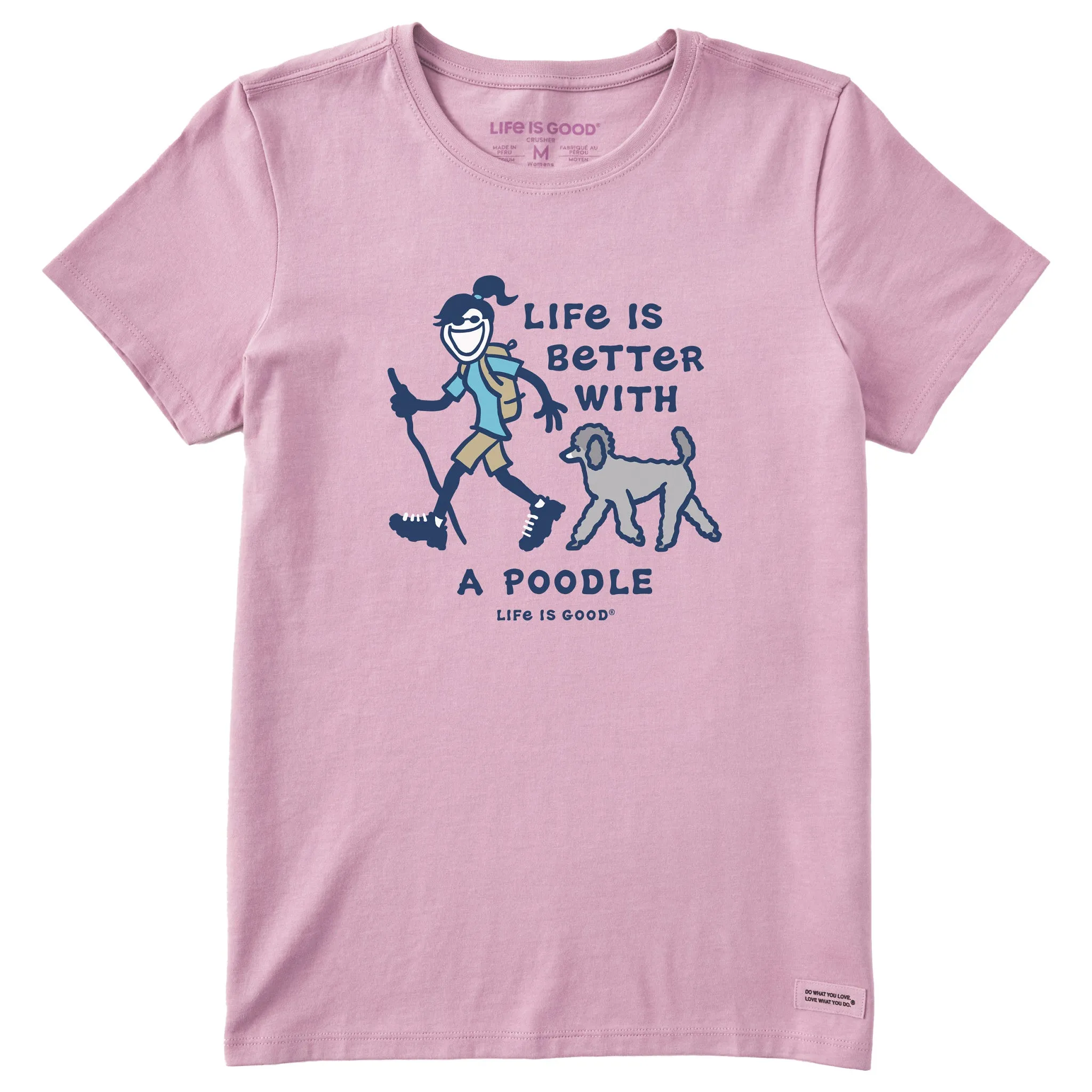 Women's Better With a Poodle Jackie Short Sleeve Tee Life is Good