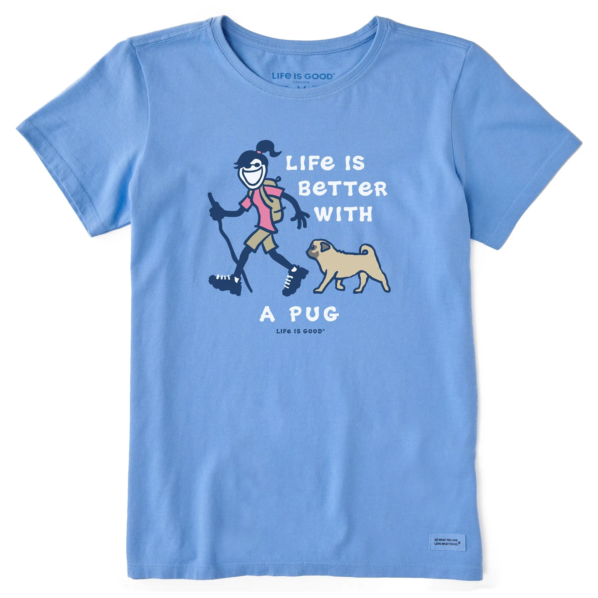 Women's Better With a Pug Jackie Short Sleeve Tee Life is Good