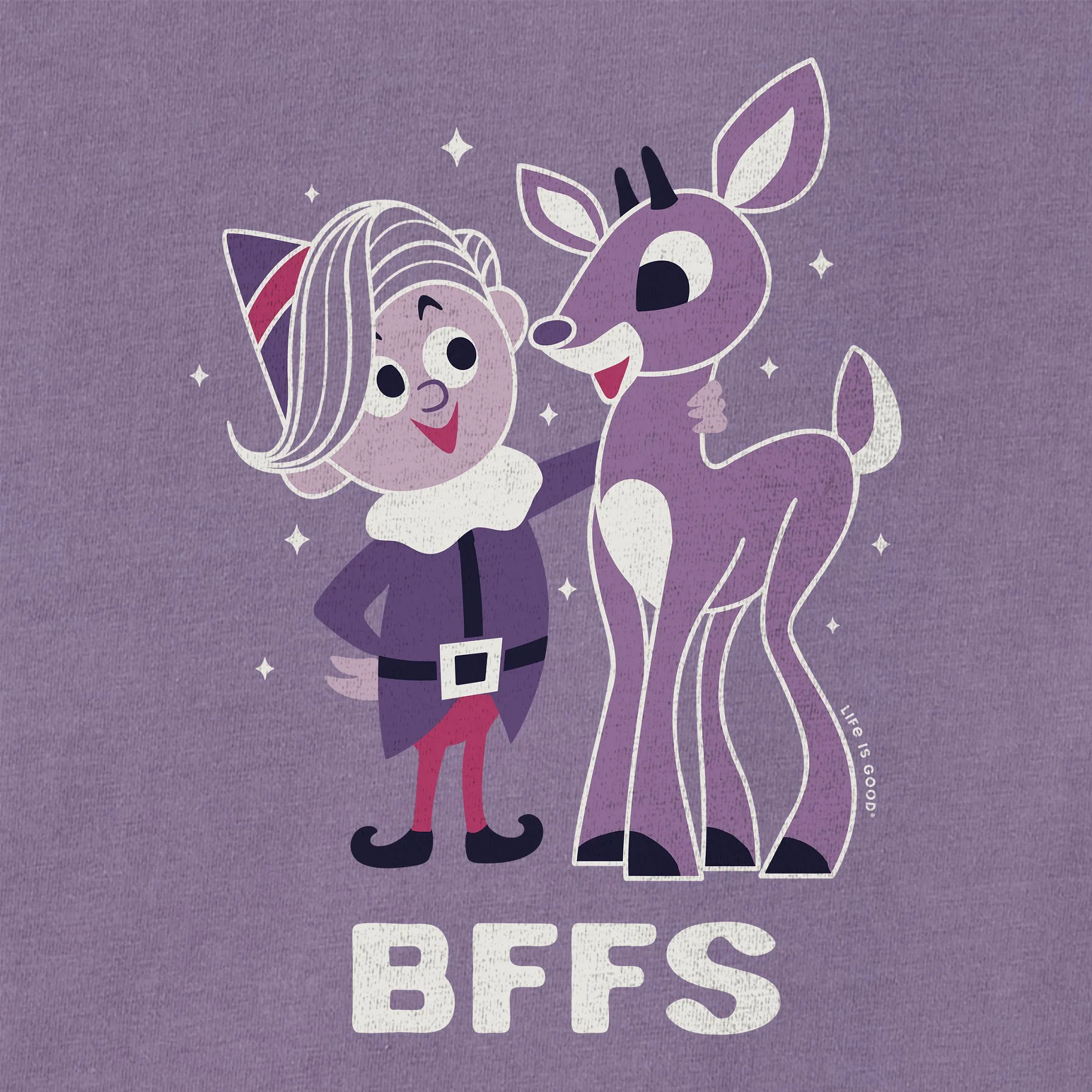 Women's BFFS Rudolph and Hermey Long Sleeve Crusher Tee Life is Good