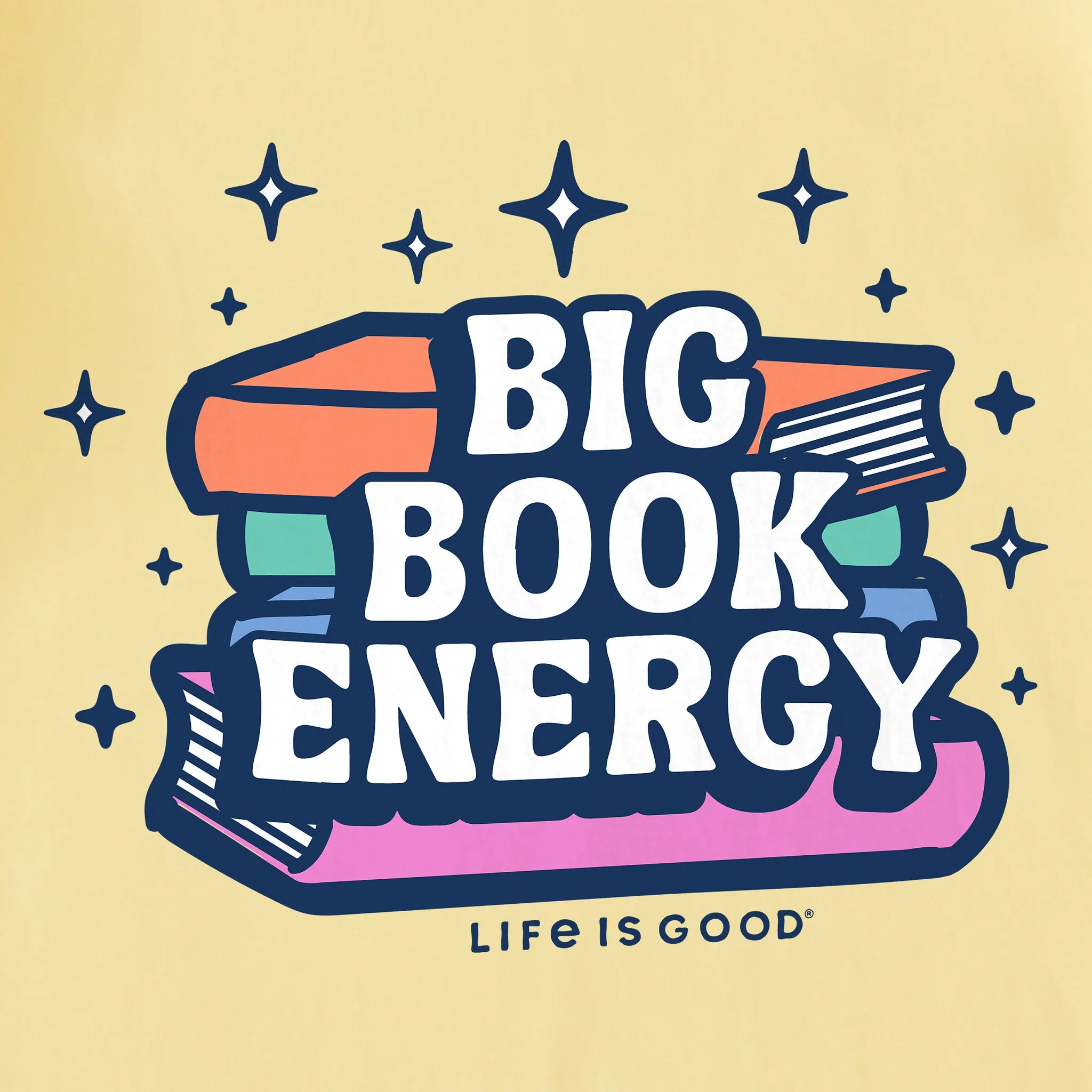 Women's Big Book Energy Short Sleeve Tee Life is Good