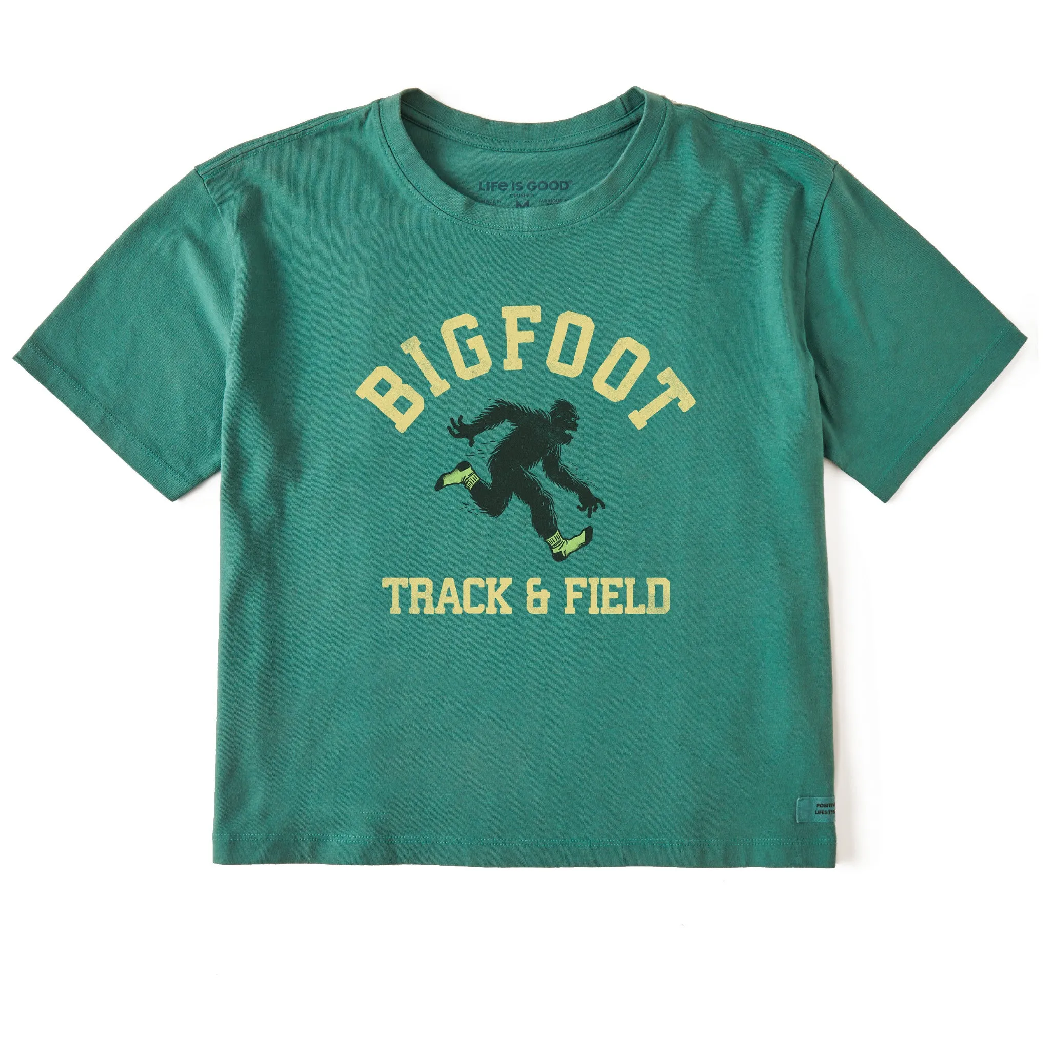 Women's Big Foot Track & Field Short Sleeve Crusher Boxy Tee Life is Good