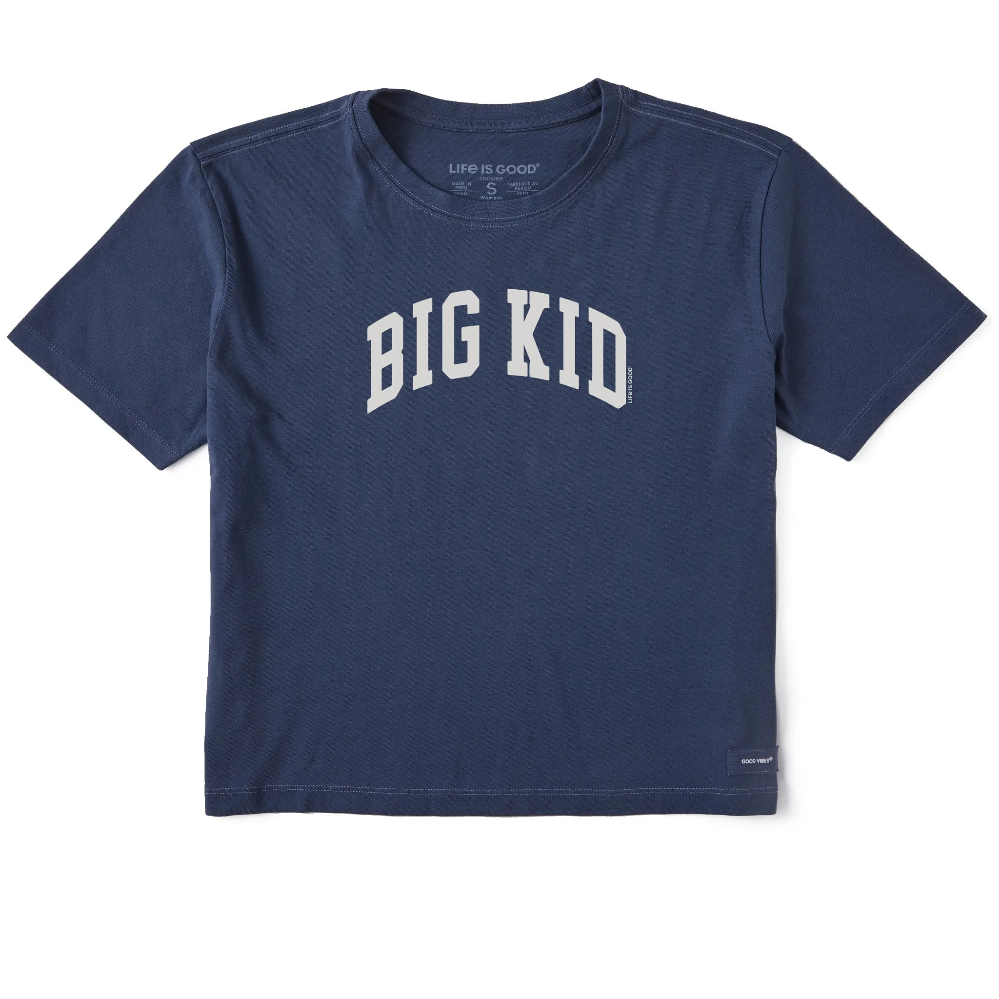 Women's Big Kid Athletic Arch Short Sleeve Crusher Boxy Tee Life is Good