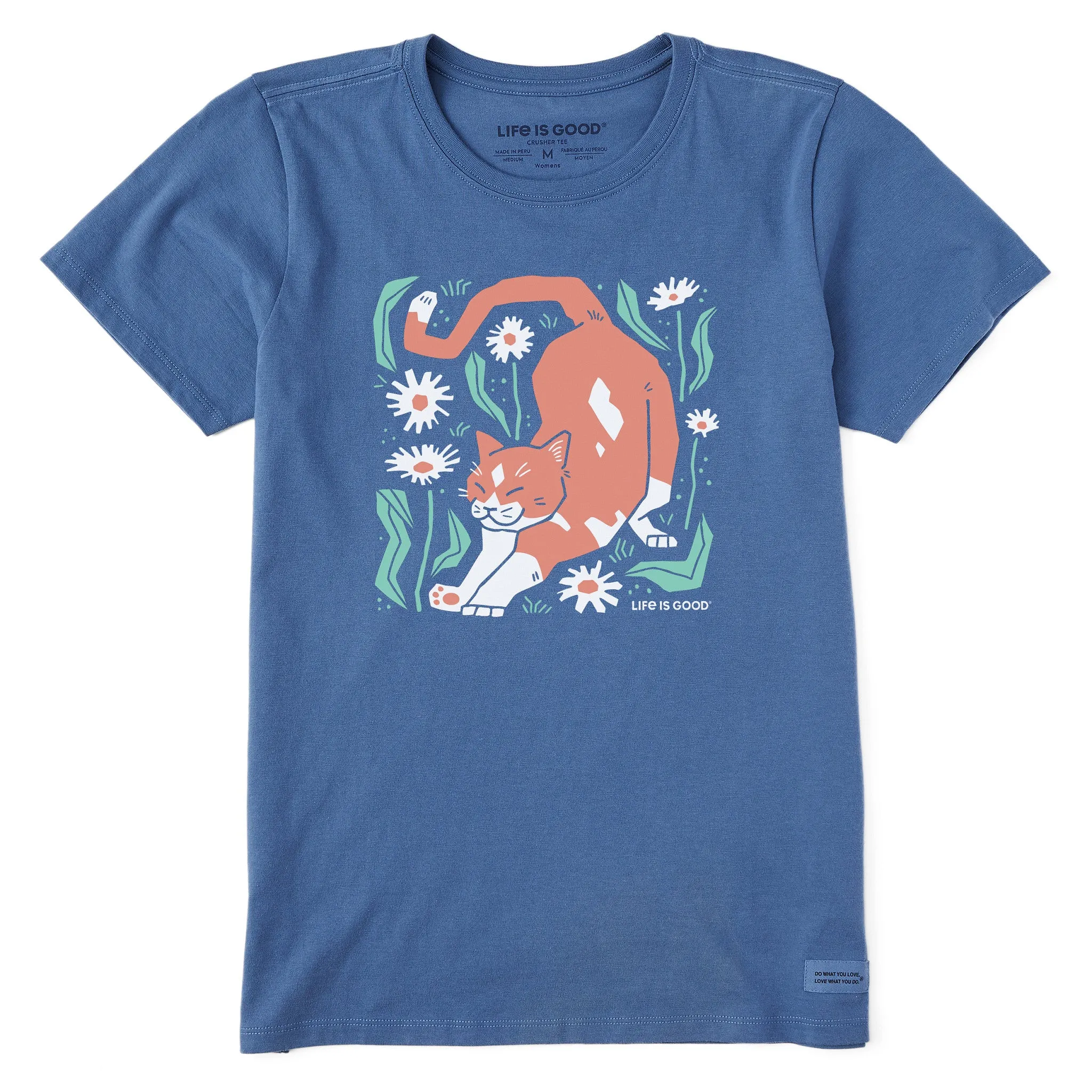Women's Big Stretch Cat Short Sleeve Tee Life is Good
