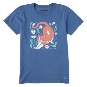 Women's Big Stretch Cat Short Sleeve Tee Life is Good