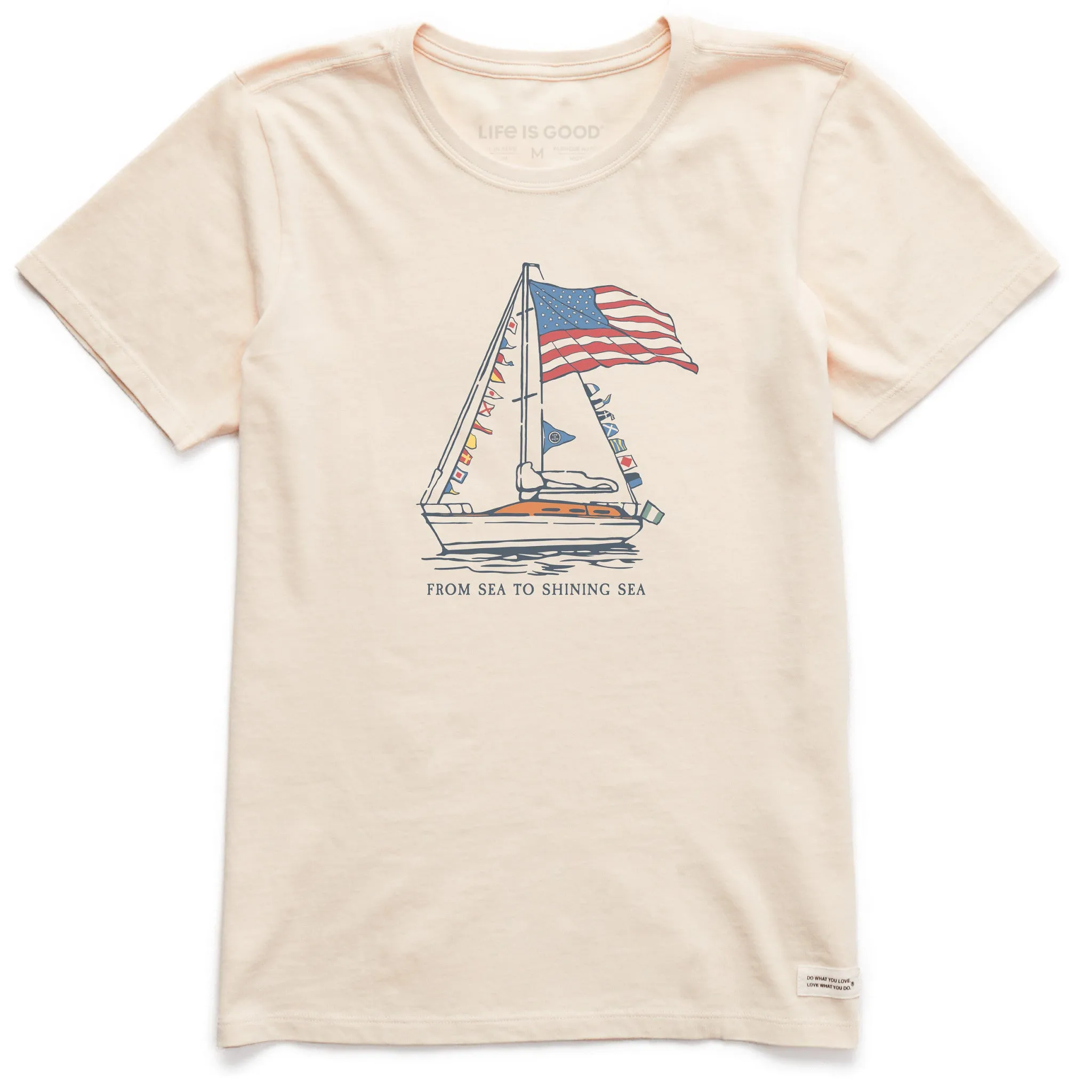 Women's Big USA Sailboat Short Sleeve Tee Life is Good