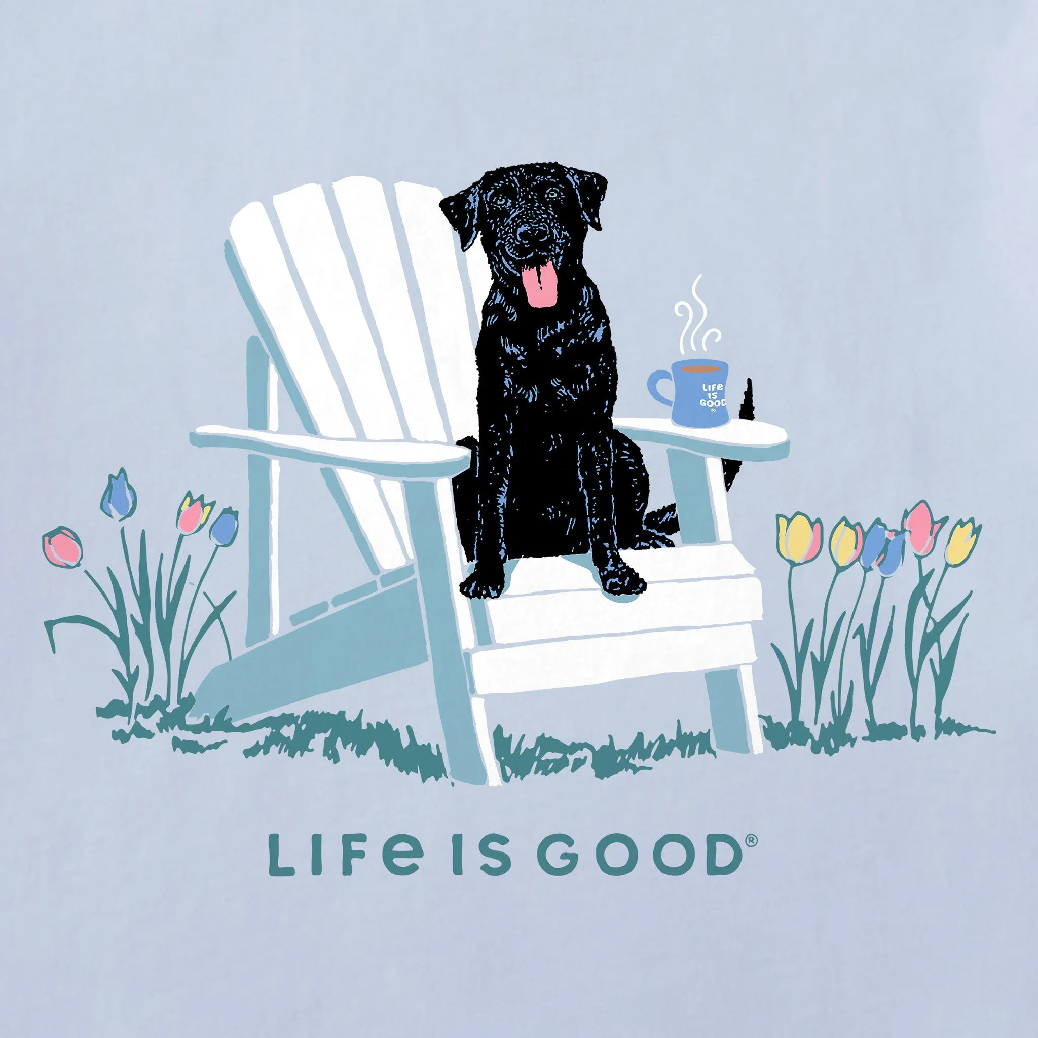 Women's Black Lab Adirondack Short Sleeve Crusher Tee Life is Good