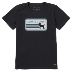 Women's Black Lab Stripes Short Sleeve Tee Life is Good