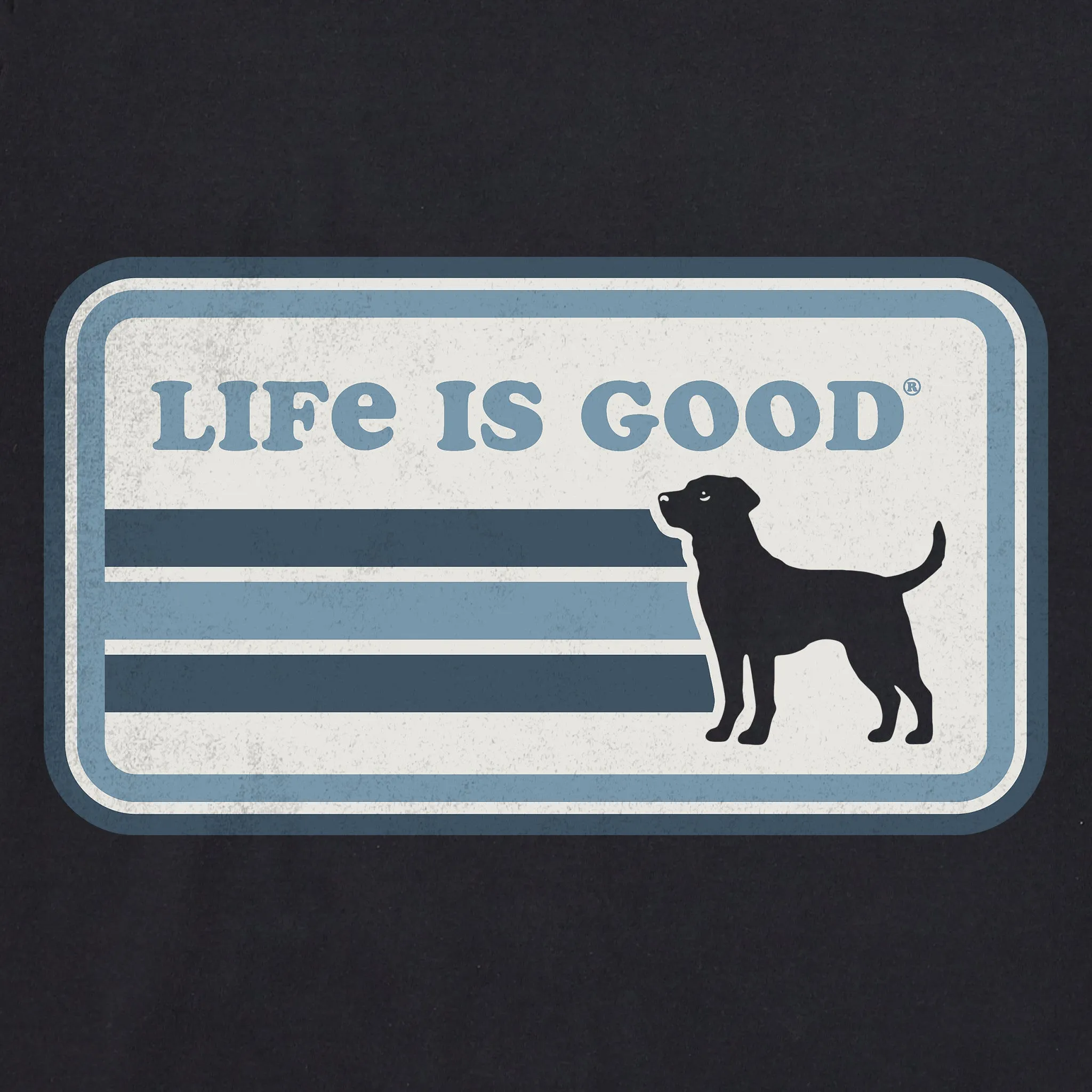 Women's Black Lab Stripes Short Sleeve Tee Life is Good