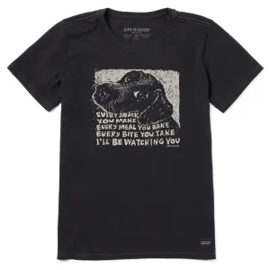 Women's Black Snack Dog Short Sleeve Tee Life is Good